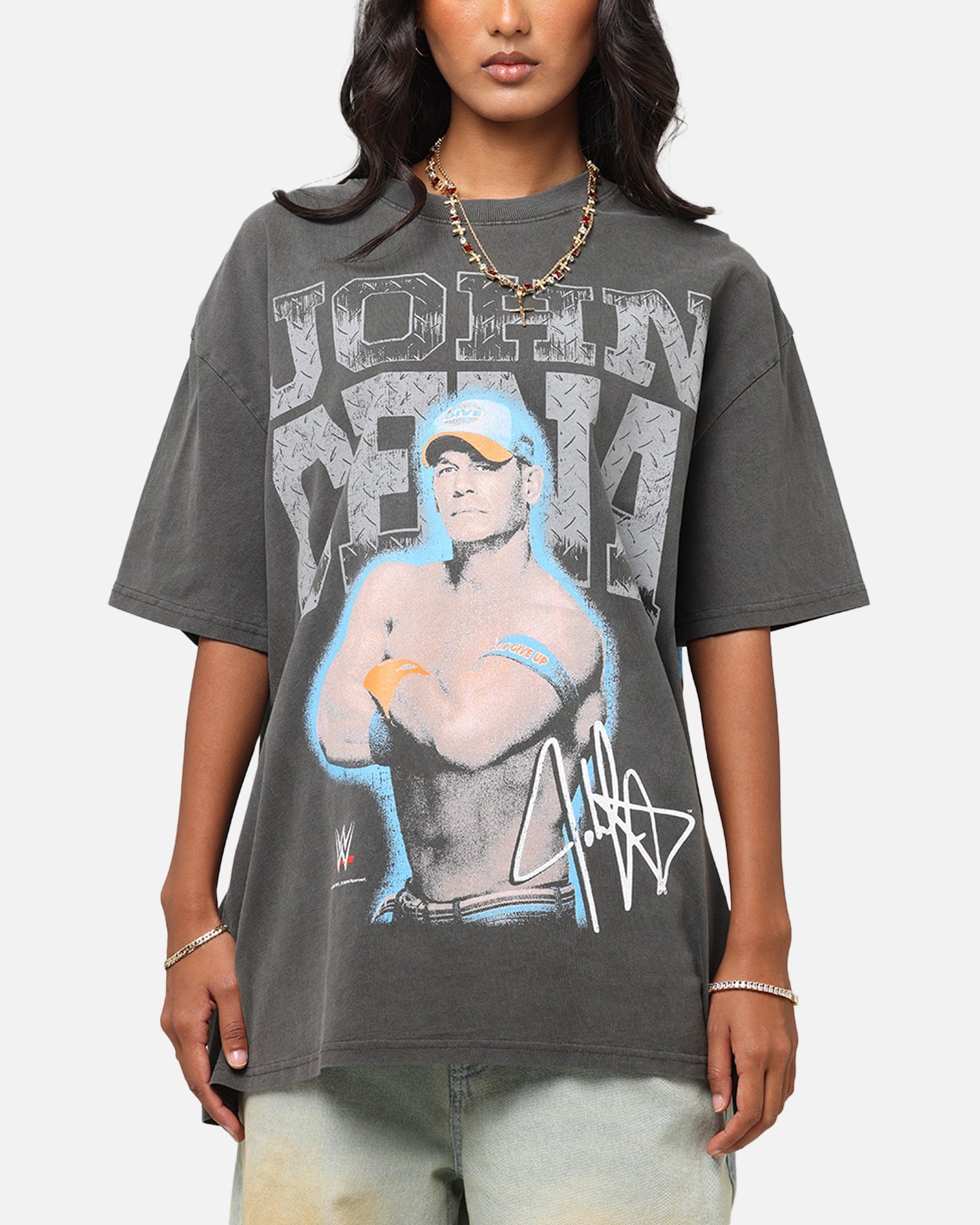 Culture Kings X WWE John Cena Heavyweight T-Shirt Black Wash Style001