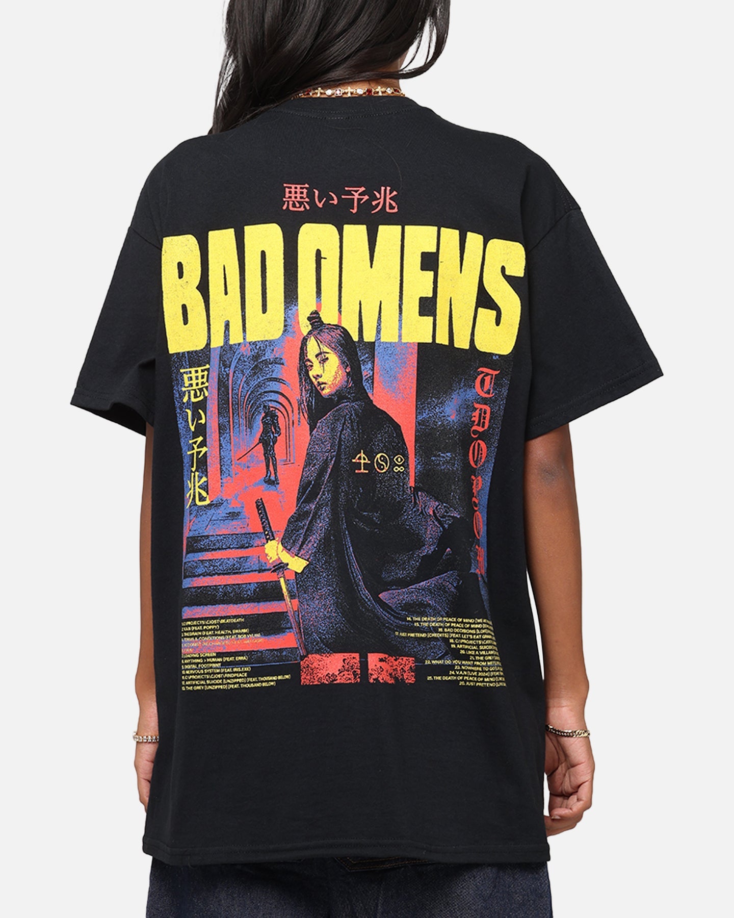 Bad Omens Samurai Girl T-Shirt Black Style001