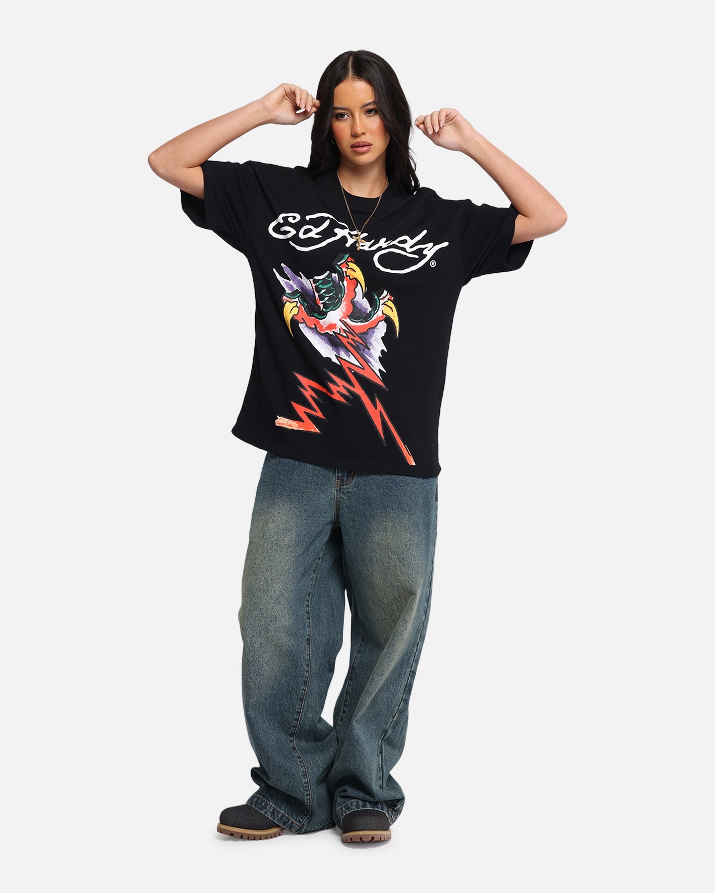 Ed Hardy Lightning T-Shirt Black Style001