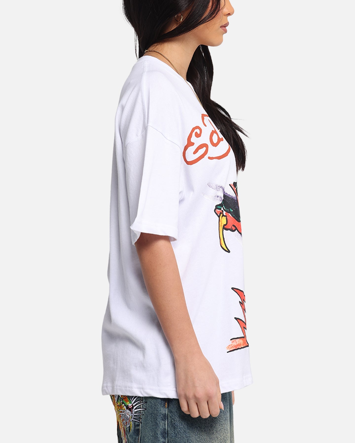 Ed Hardy Lightning T-Shirt White Style001