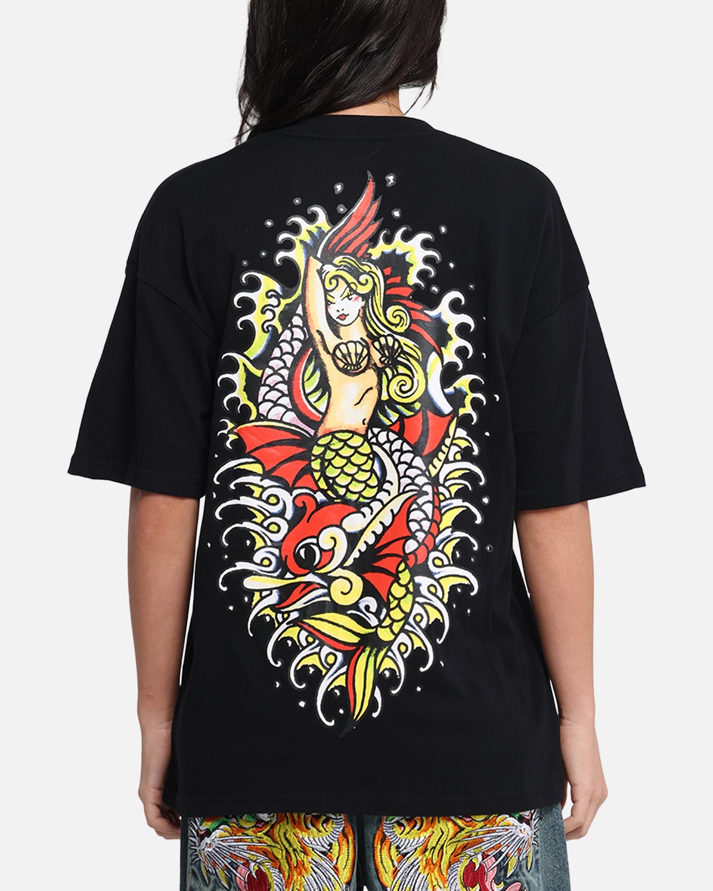 Ed Hardy Mermaid T-Shirt Black Style001