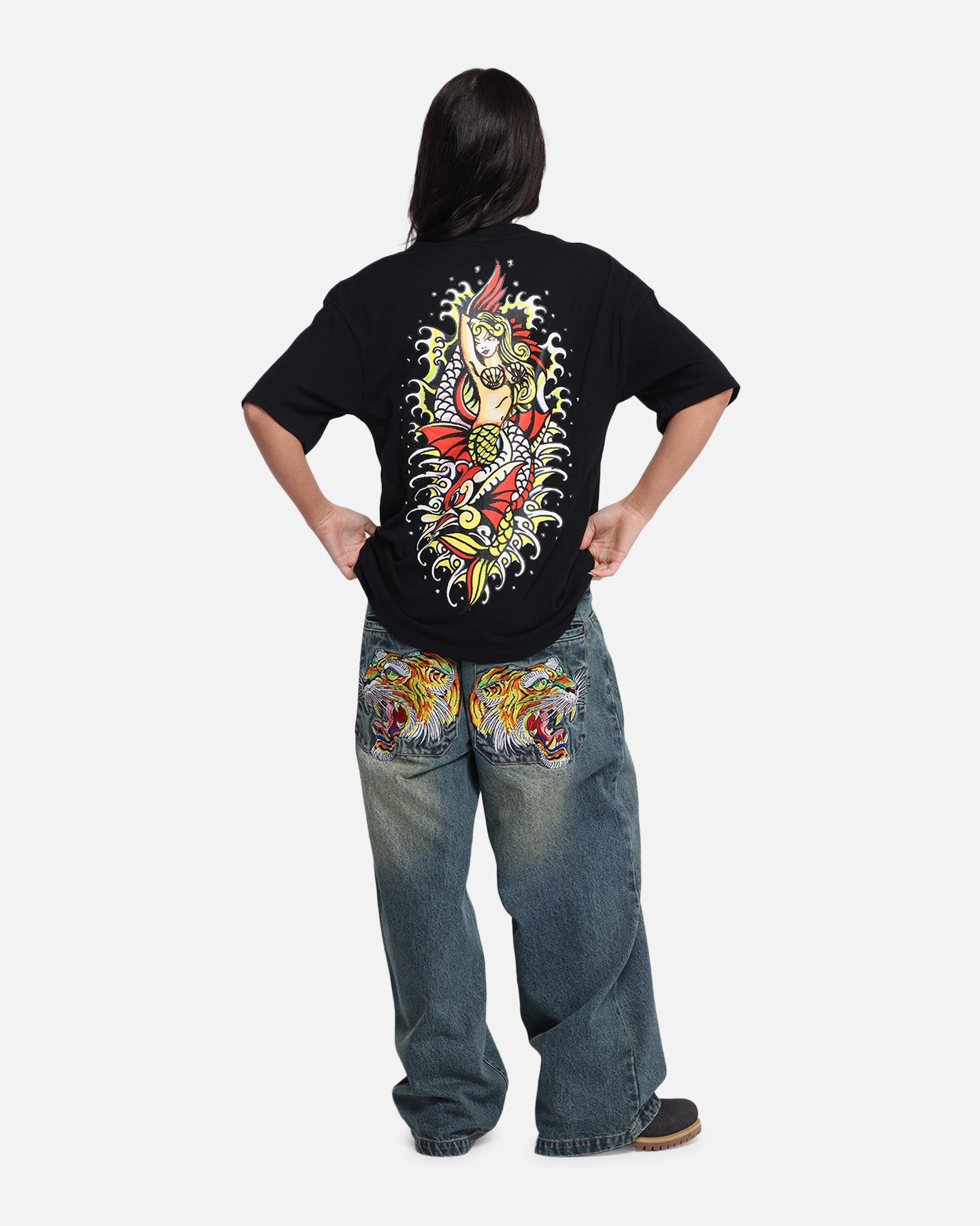 Ed Hardy Mermaid T-Shirt Black Style001