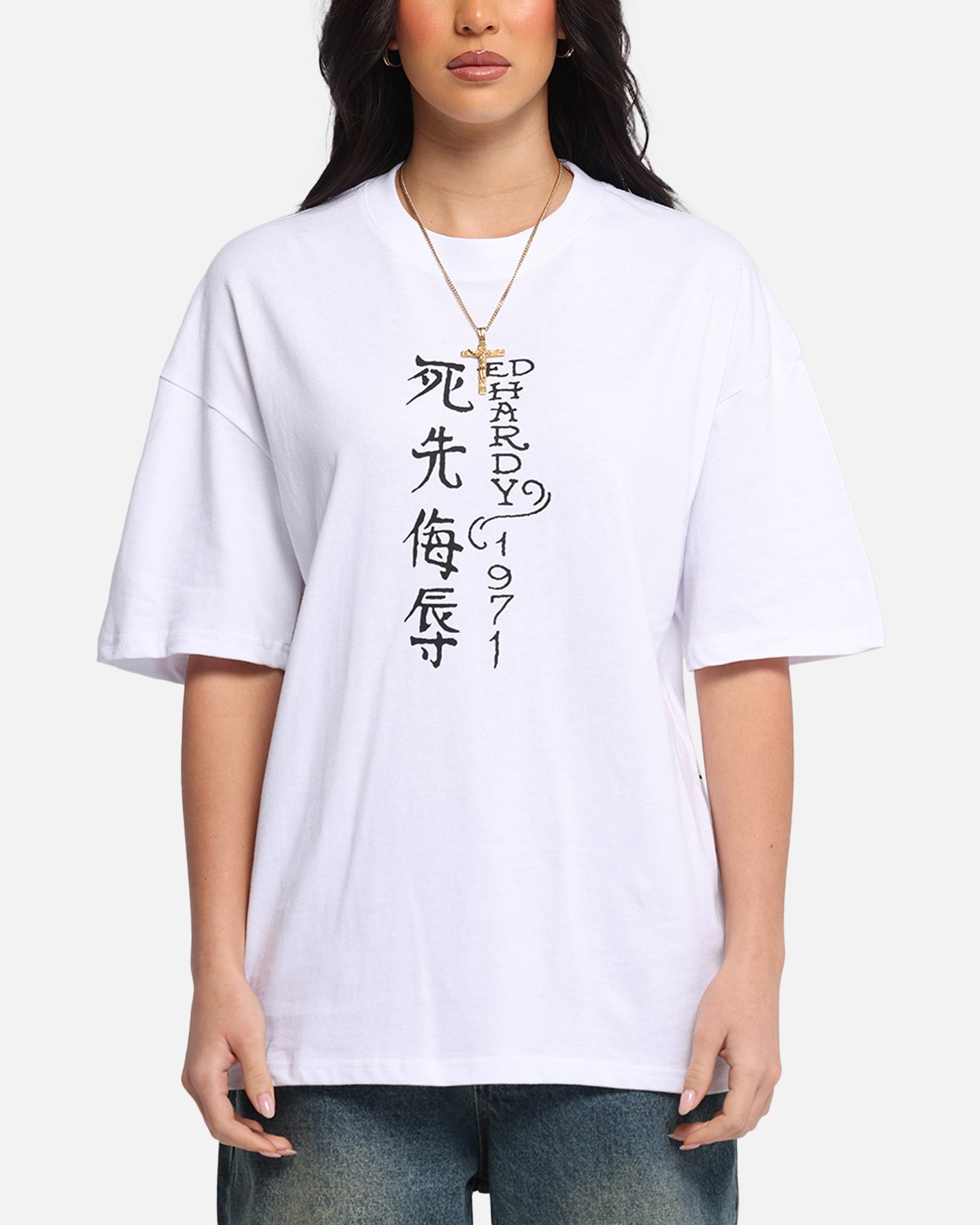 Ed Hardy Skull Sovereign T-Shirt White Style001