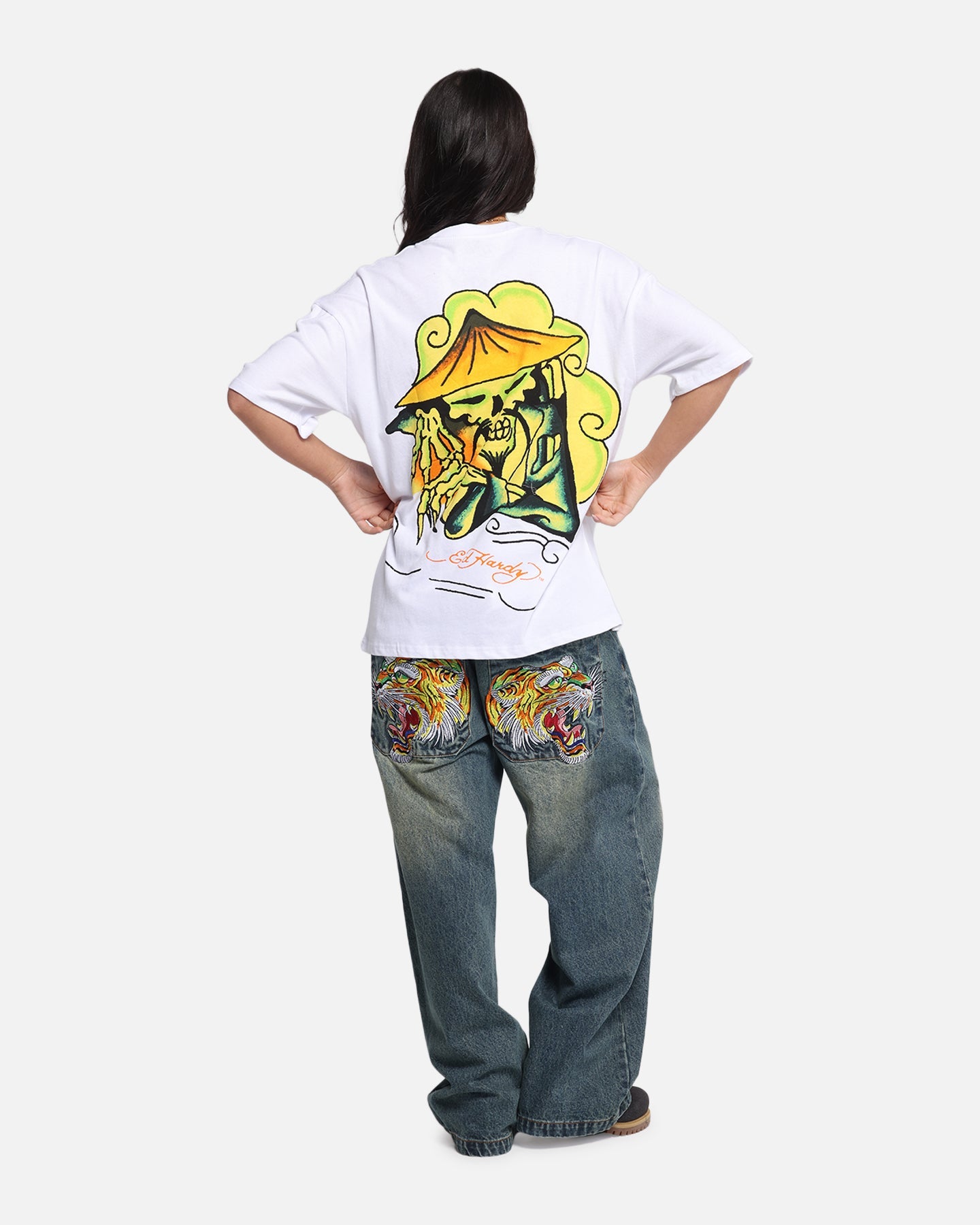 Ed Hardy Skull Sovereign T-Shirt White Style001