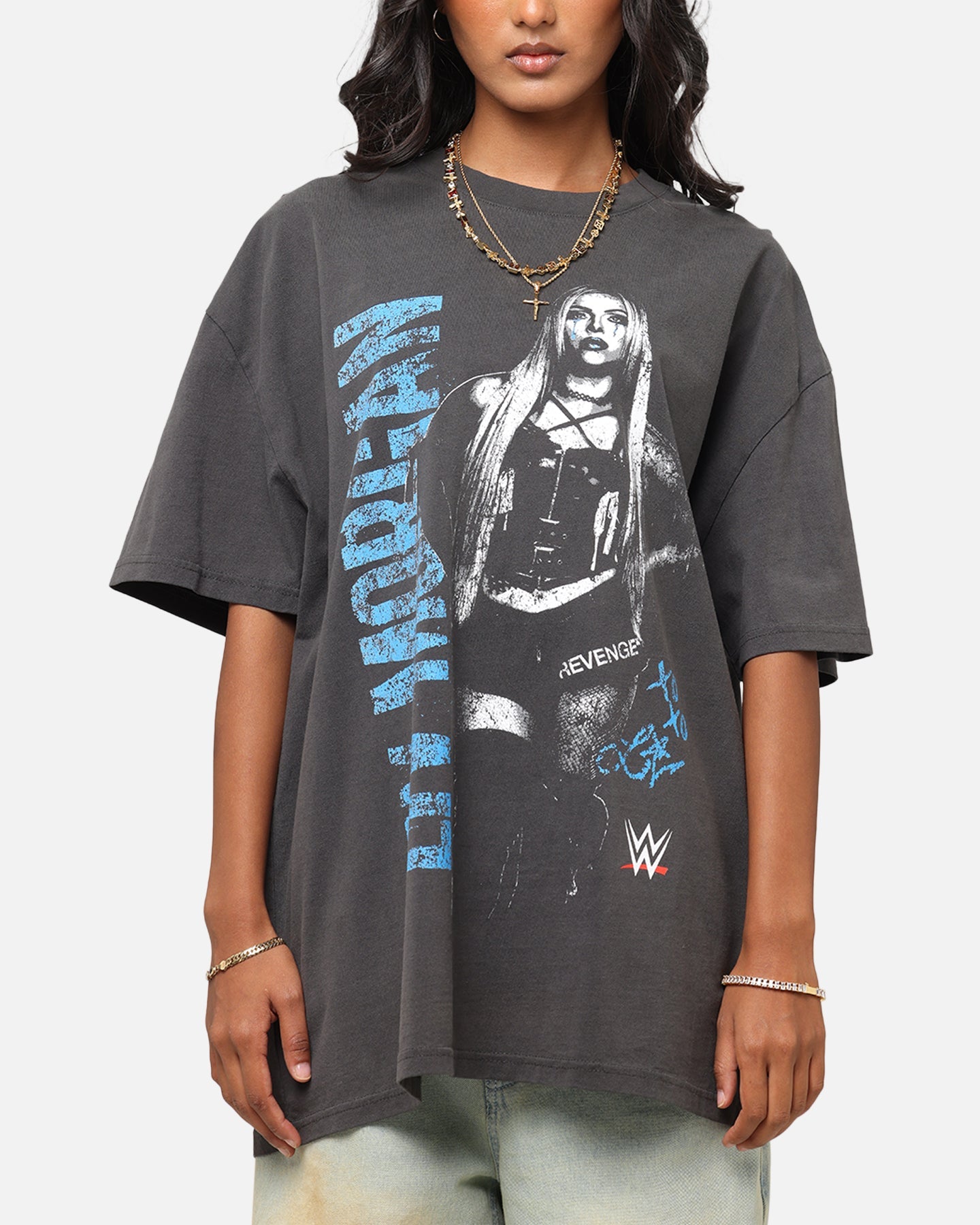 Culture Kings X WWE Liv Morgan Heavy T-Shirt Black Wash Style001