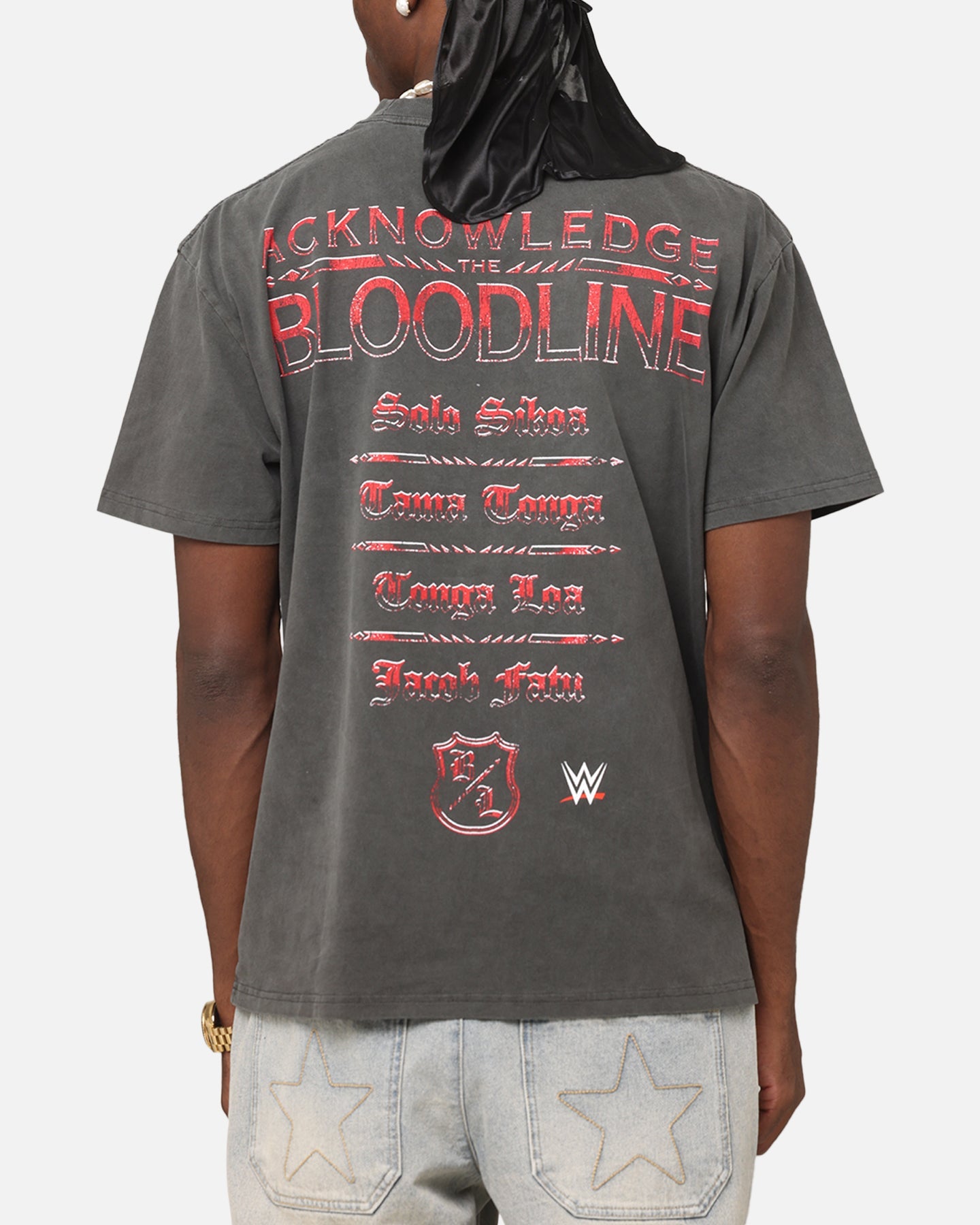 Culture Kings X WWE The Bloodline Heavy T-Shirt Black Wash