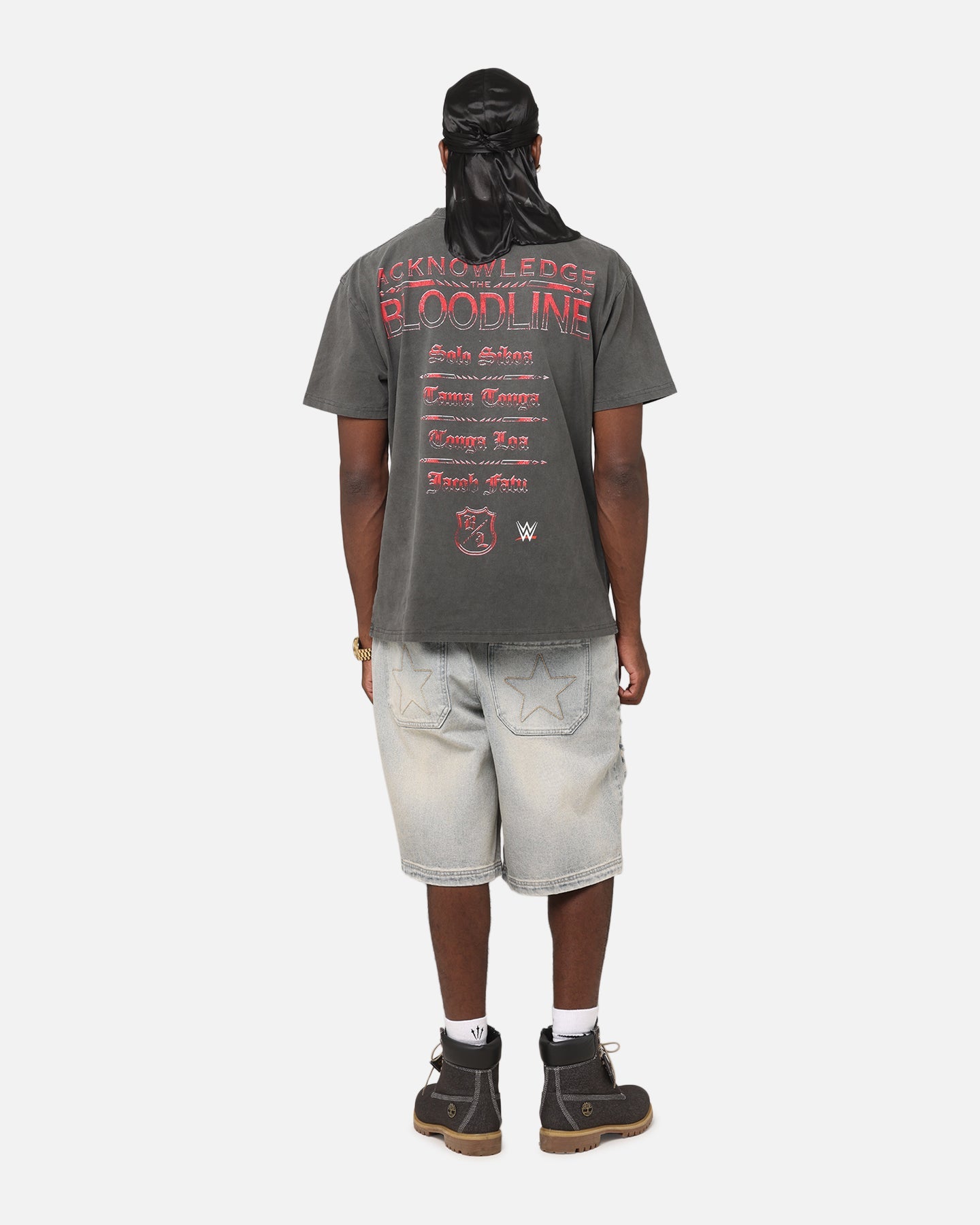 Culture Kings X WWE The Bloodline Heavy T-Shirt Black Wash