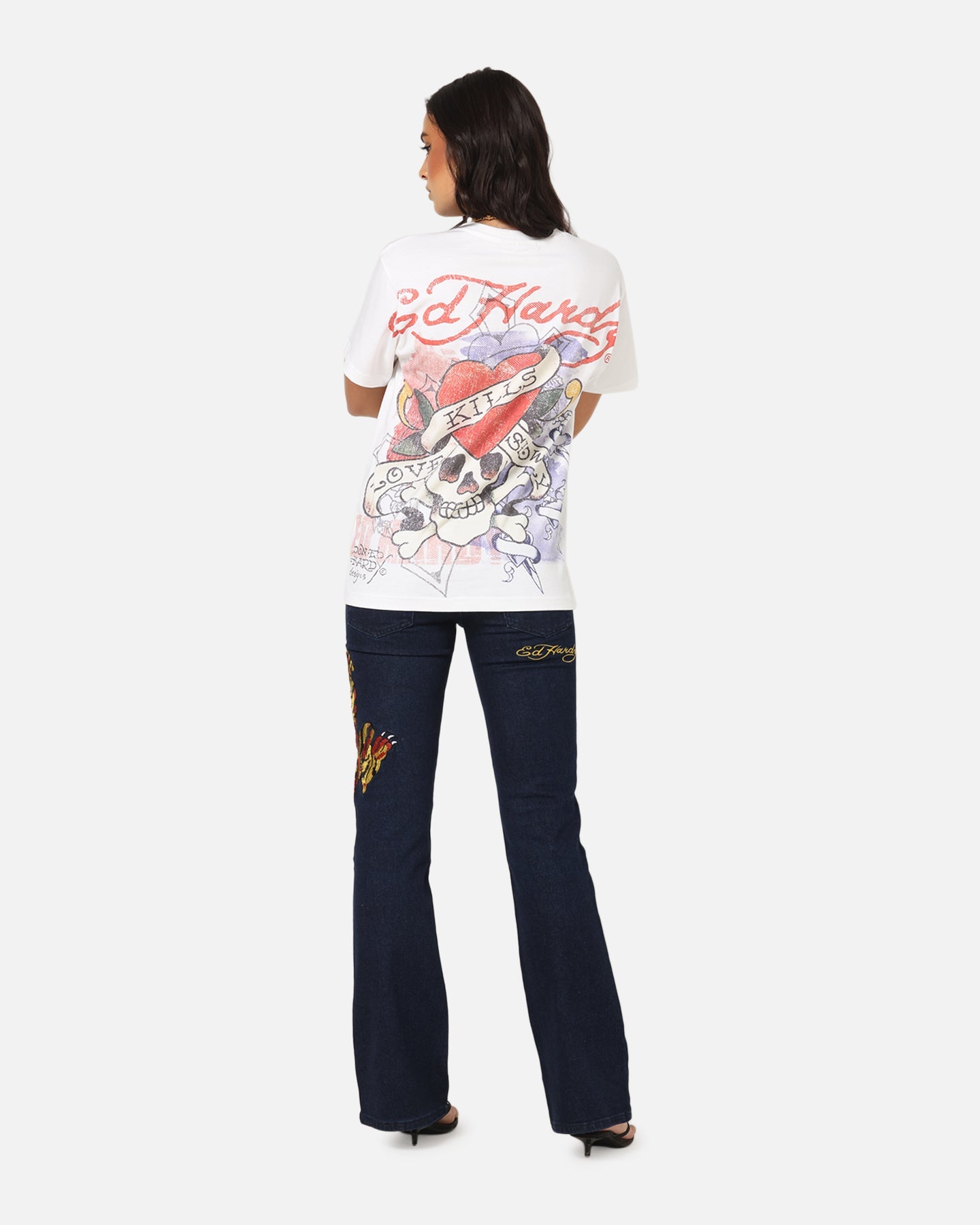 Ed Hardy Love Kills Slowly Vintage T-Shirt White Style001