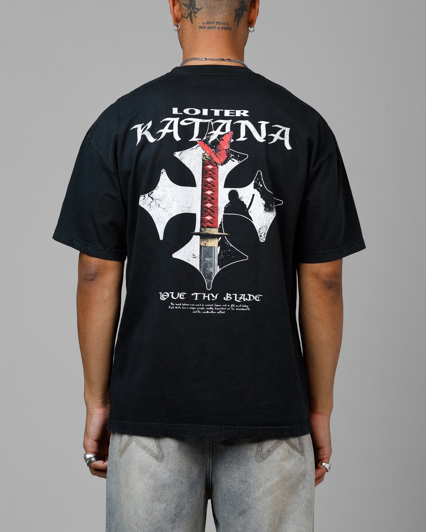 Loiter Katana Vintage T-Shirt Black Acidwash