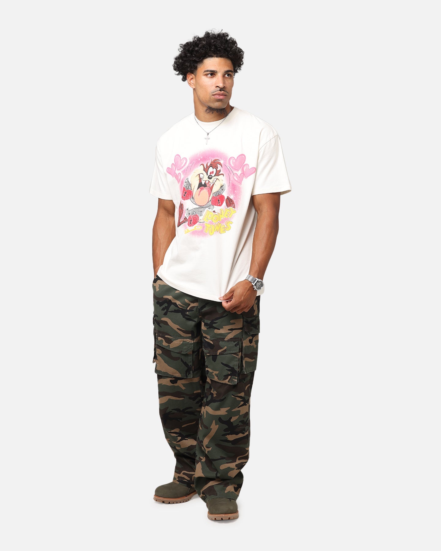 Goat Crew X Warner Bros. Looney Tunes In Love Looney Heavyweight T-Shirt Off White