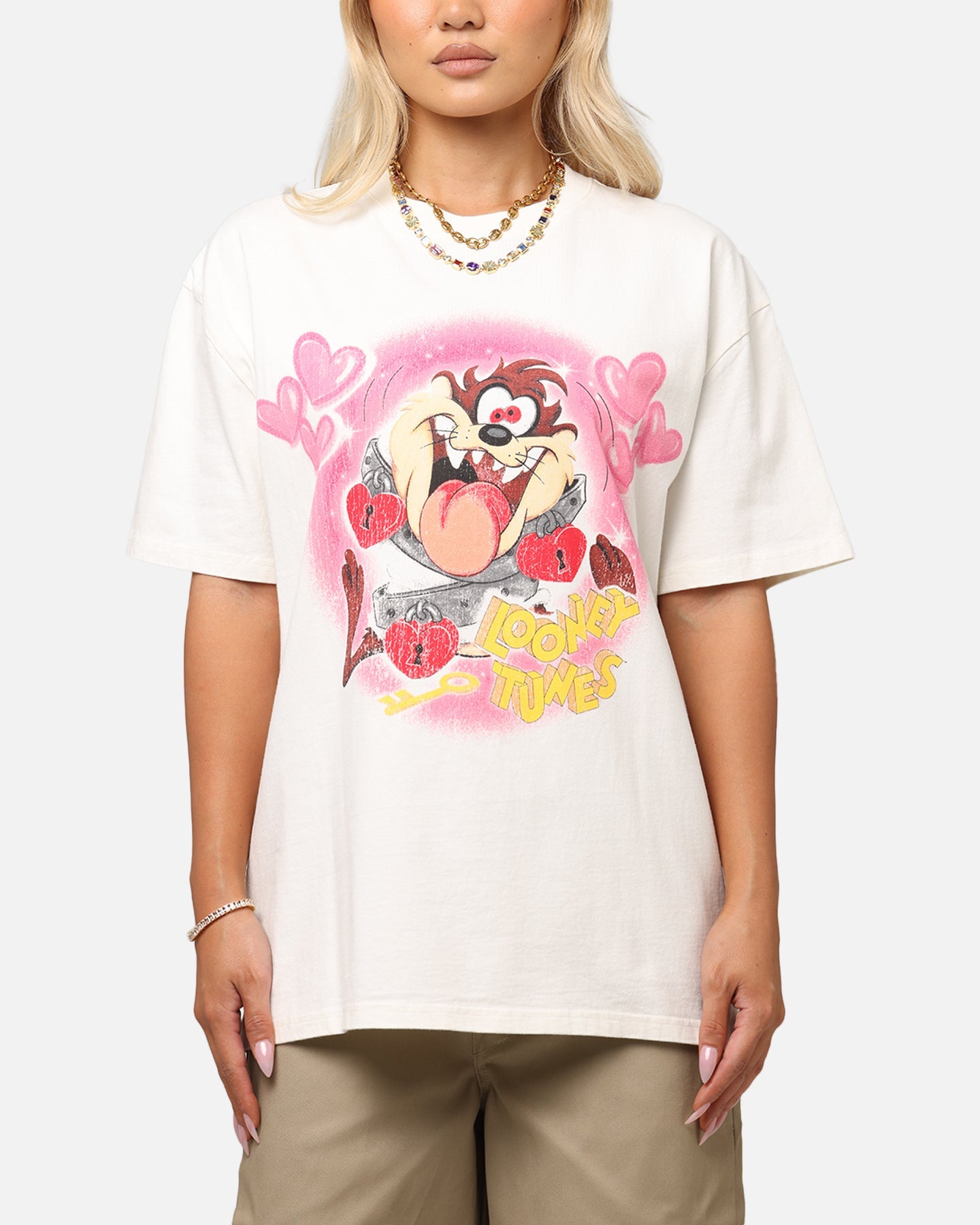 Goat Crew X Warner Bros. Looney Tunes In Love Looney Heavy T-Shirt Off White Style001