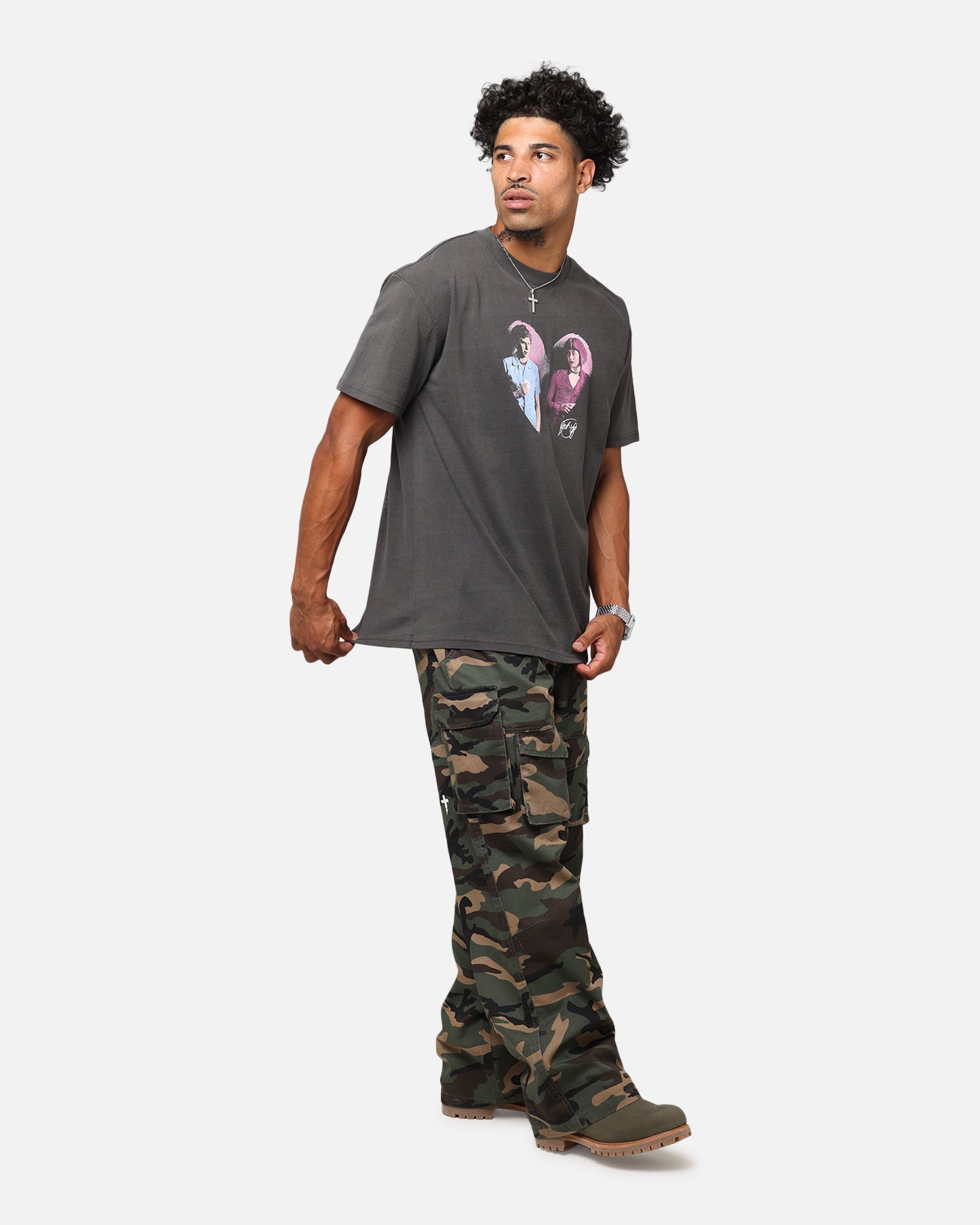 American Thrift X Scott Pilgrim Ramona & Scott Heavy T-Shirt Black Wash