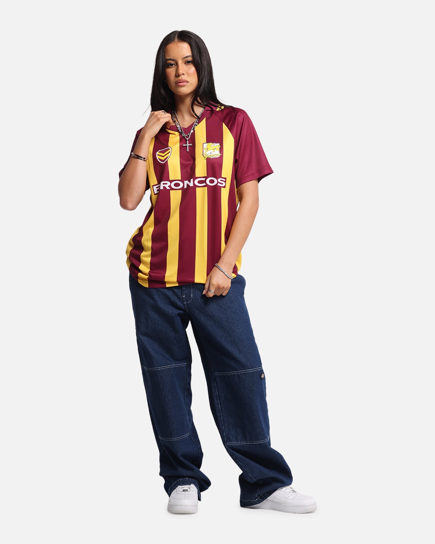 Bleacher Athletic Brisbane Broncos NRL 1908 Collared T-Shirt Official Team Colour Style001