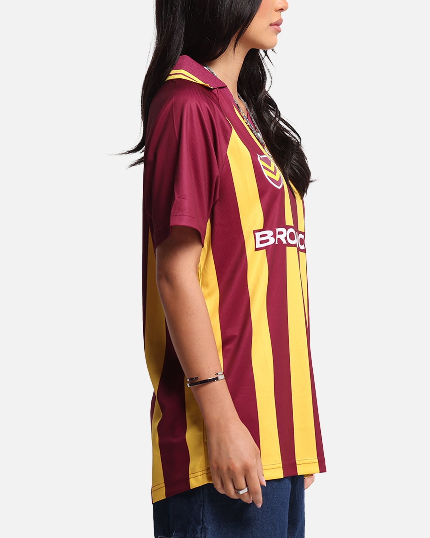 Bleacher Athletic Brisbane Broncos NRL 1908 Collared T-Shirt Official Team Colour Style001