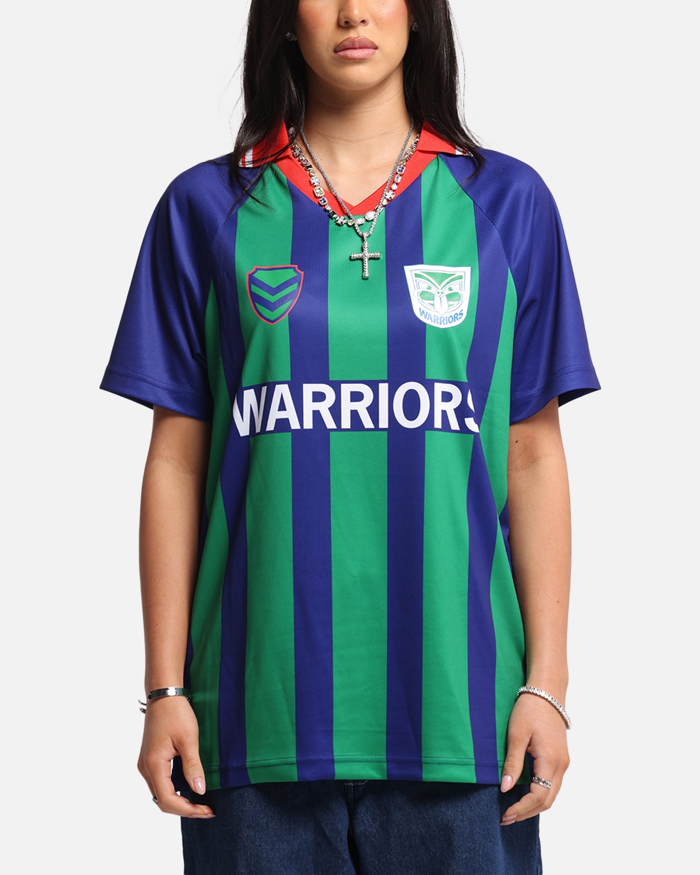 Bleacher Athletic New Zealand Warriors NRL 1908 Collared T-Shirt Official Team Colour Style001
