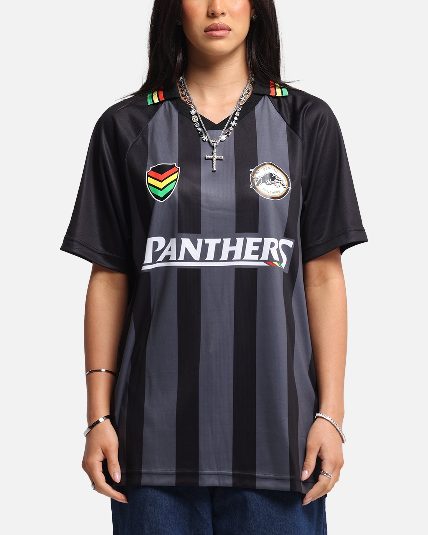Bleacher Athletic Penrith Panthers NRL 1908 Collared T-Shirt Official Team Colour Style001