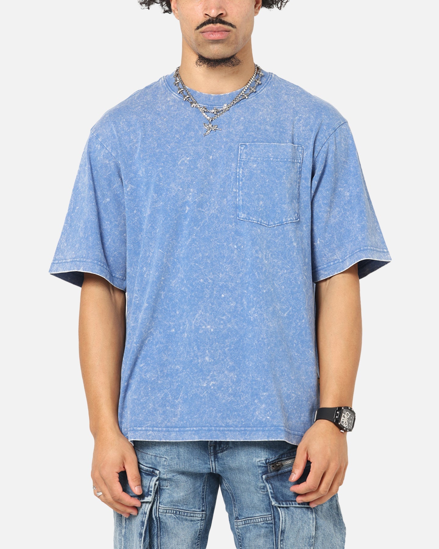 G-Star Acid Wash Boxy T-Shirt Blue