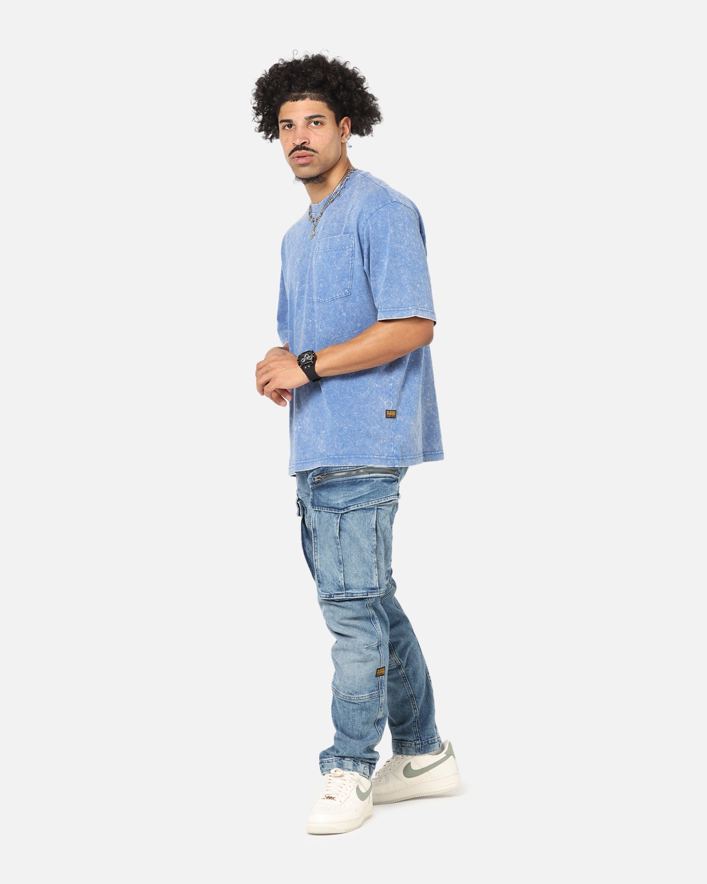 G-Star Acid Wash Boxy T-Shirt Blue