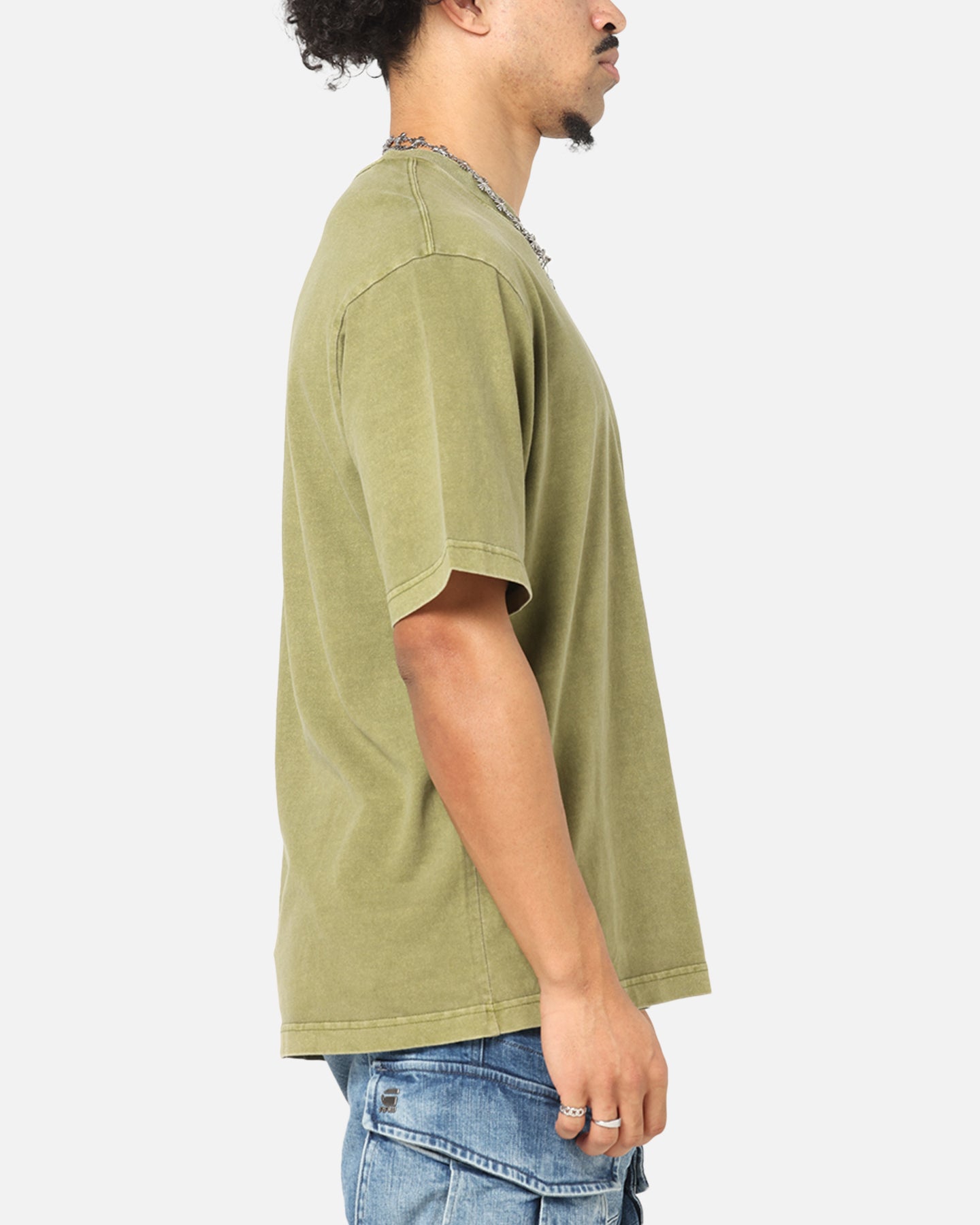 G-Star Overdyed Center Chest Boxy T-Shirt Turf Green