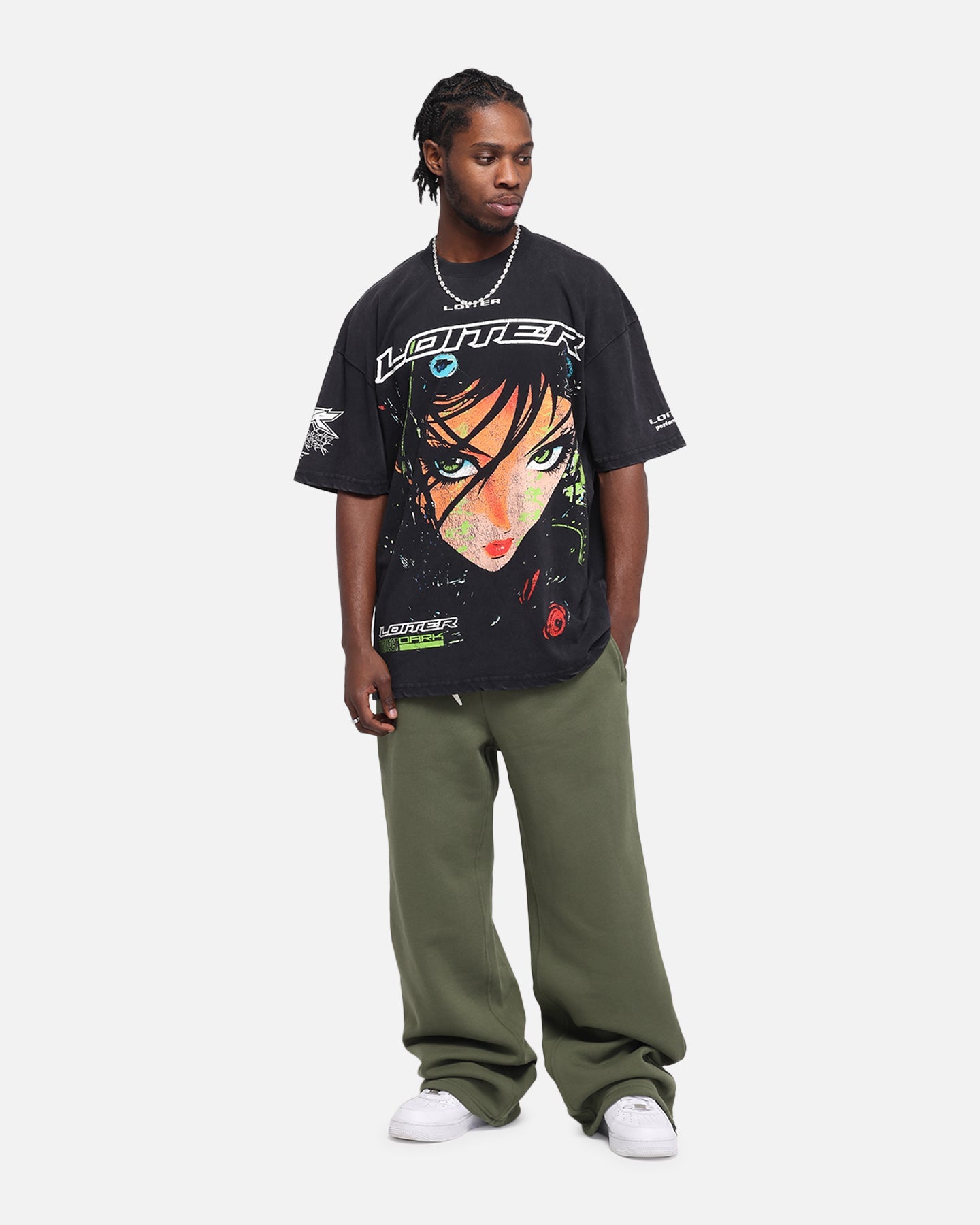 Loiter Project Dark Vintage T-Shirt Black Acidwash Style001