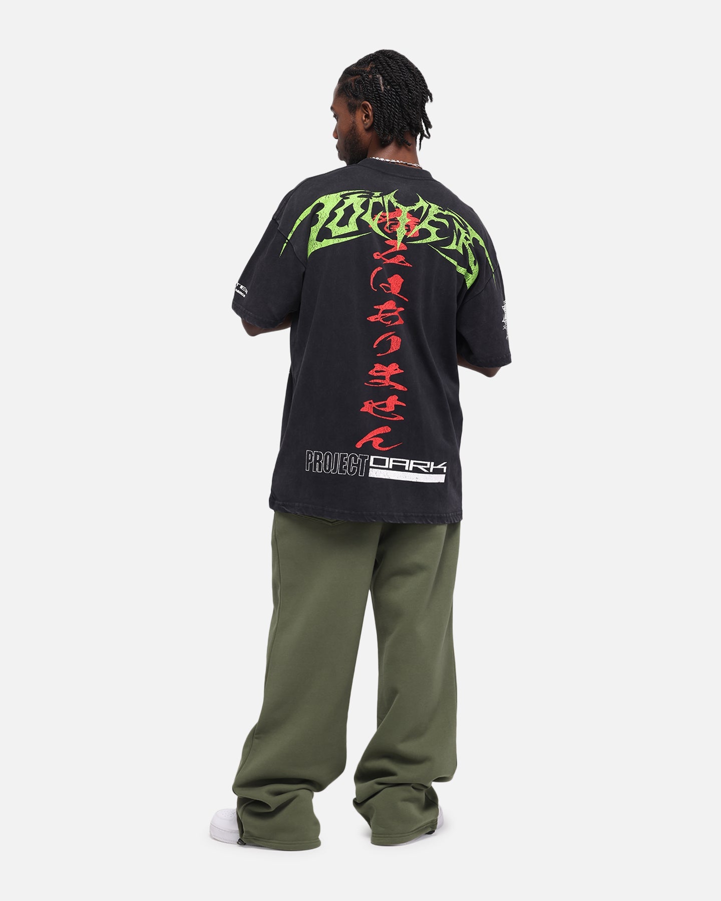 Loiter Project Dark Vintage T-Shirt Black Acidwash Style001