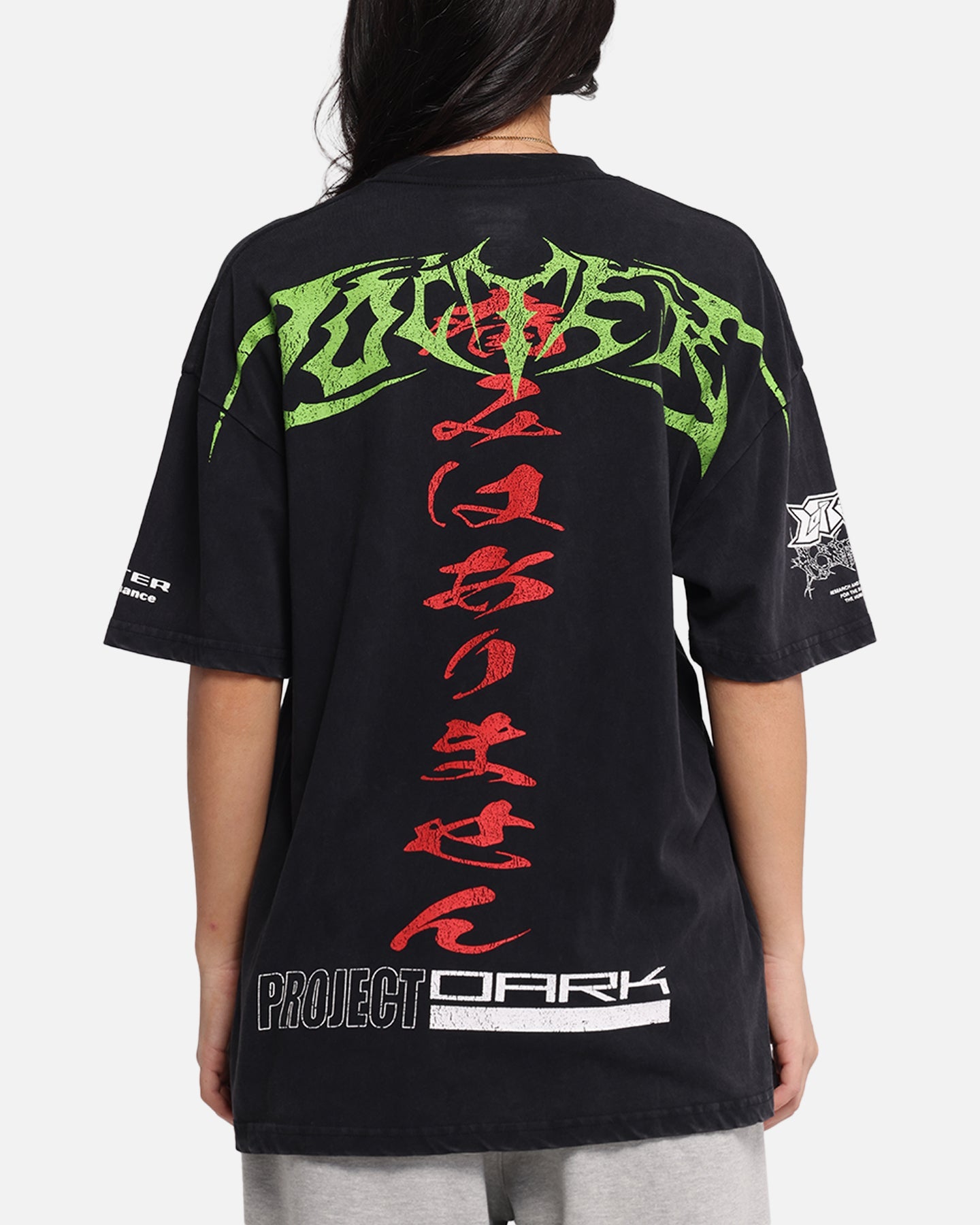 Loiter Project Dark Vintage T-Shirt Black Acidwash Style002