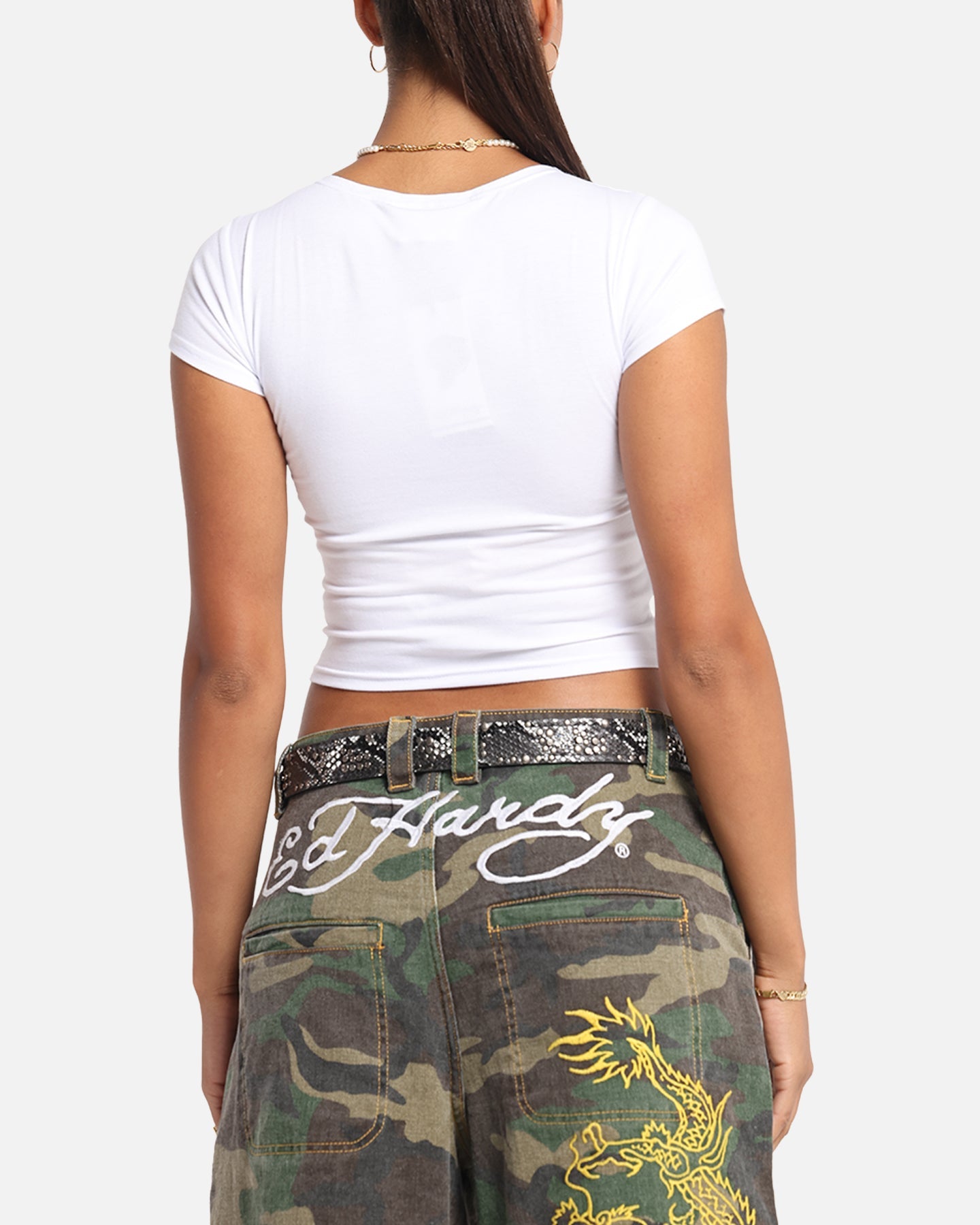 Ed Hardy Women's Koi Baby T-Shirt White