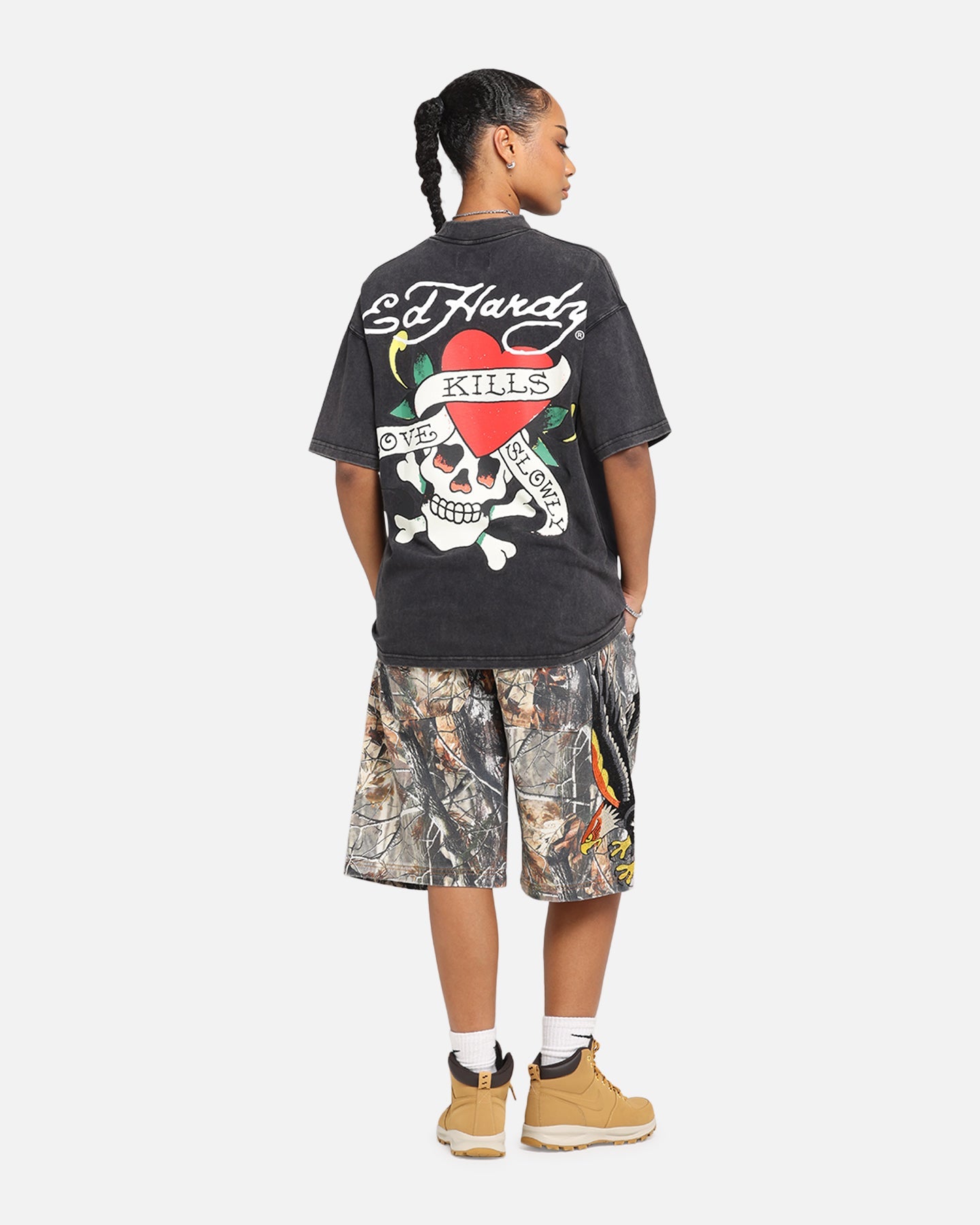Ed Hardy Love Kills Oversized T-Shirt Black Style001