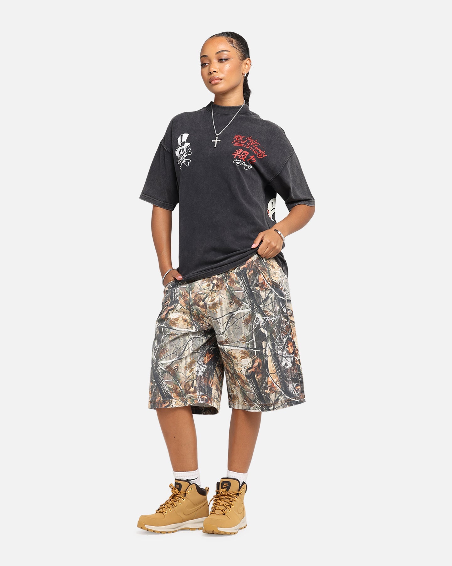 Ed Hardy Love Kills Oversized T-Shirt Black Style001