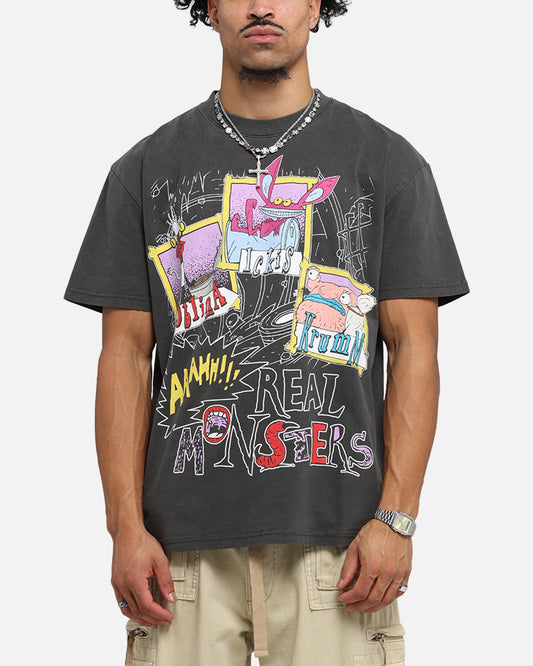 American Thrift x Aaahh!!! Real Monsters Monsters Heavy T-Shirt Black Wash