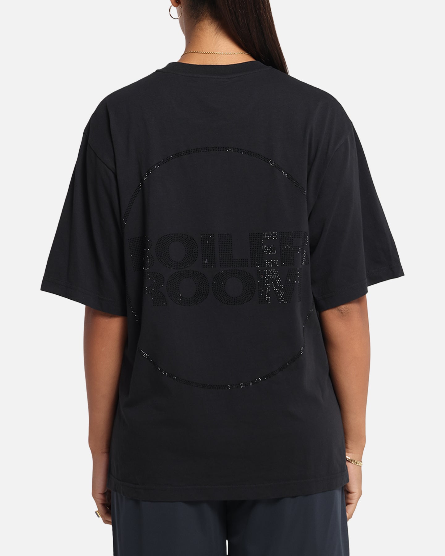 Boiler Room Rhiinestone T-Shirt Black Style001