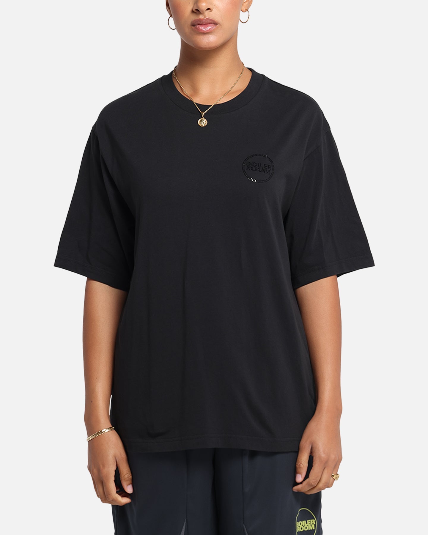 Boiler Room Rhiinestone T-Shirt Black Style001