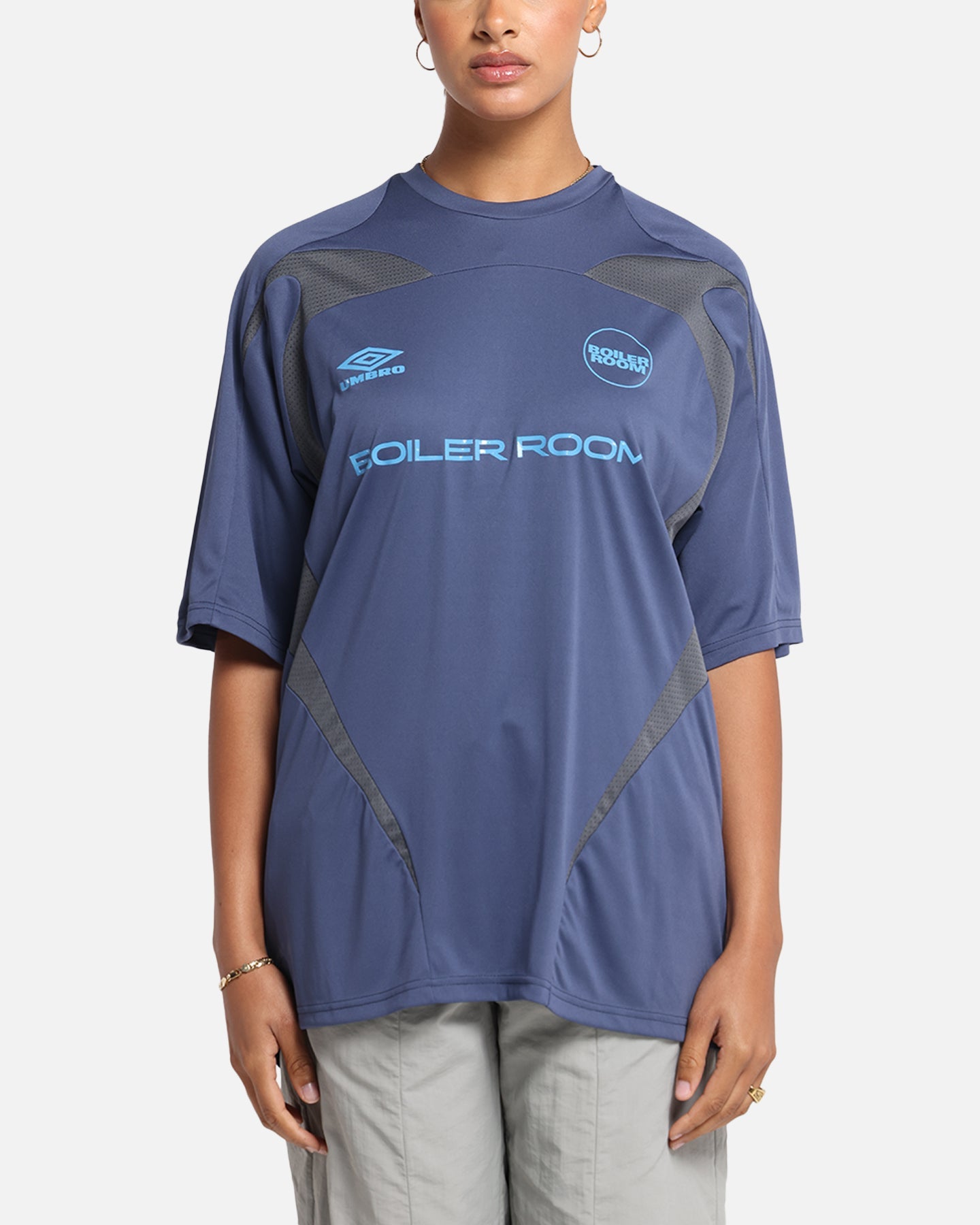 Boiler Room X Umbro Football Jersey T-Shirt Blue Style001
