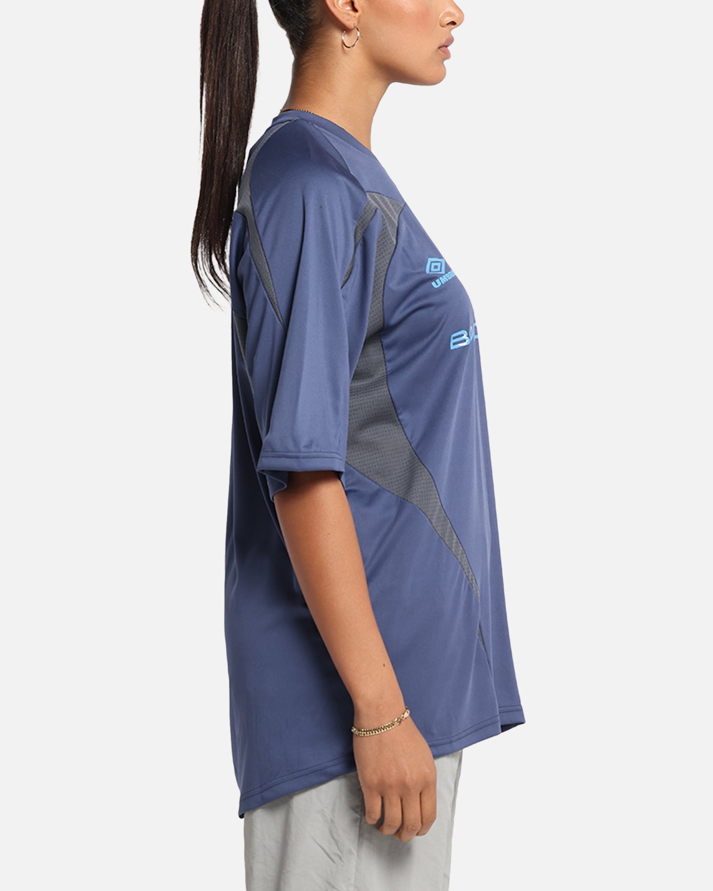 Boiler Room X Umbro Football Jersey T-Shirt Blue Style001
