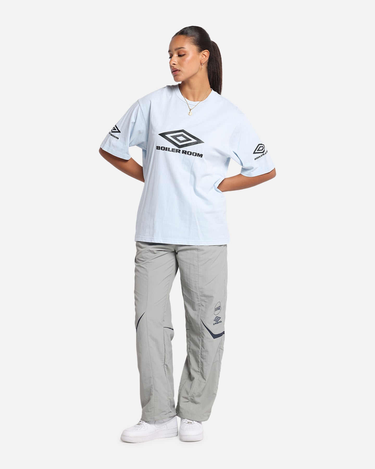 Boiler Room X Umbro Washed T-Shirt Blue Style001