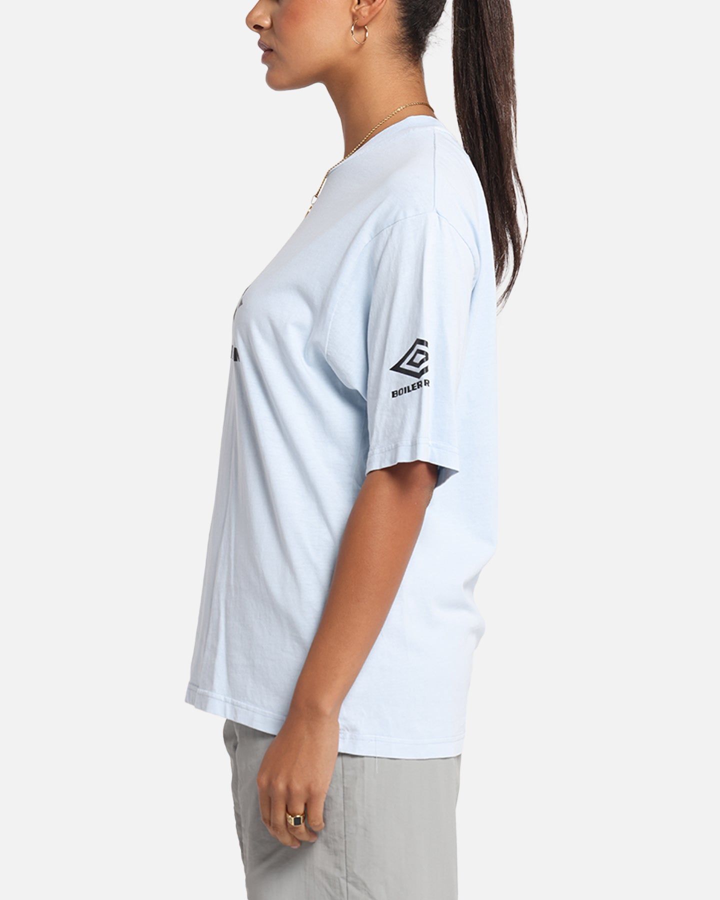 Boiler Room X Umbro Washed T-Shirt Blue Style001