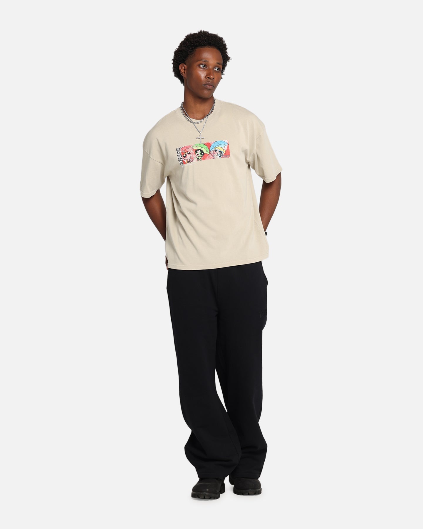 73 Studio X Cartoon Network The Powerpuff Girls Box Logo Vintage T-Shirt Stone