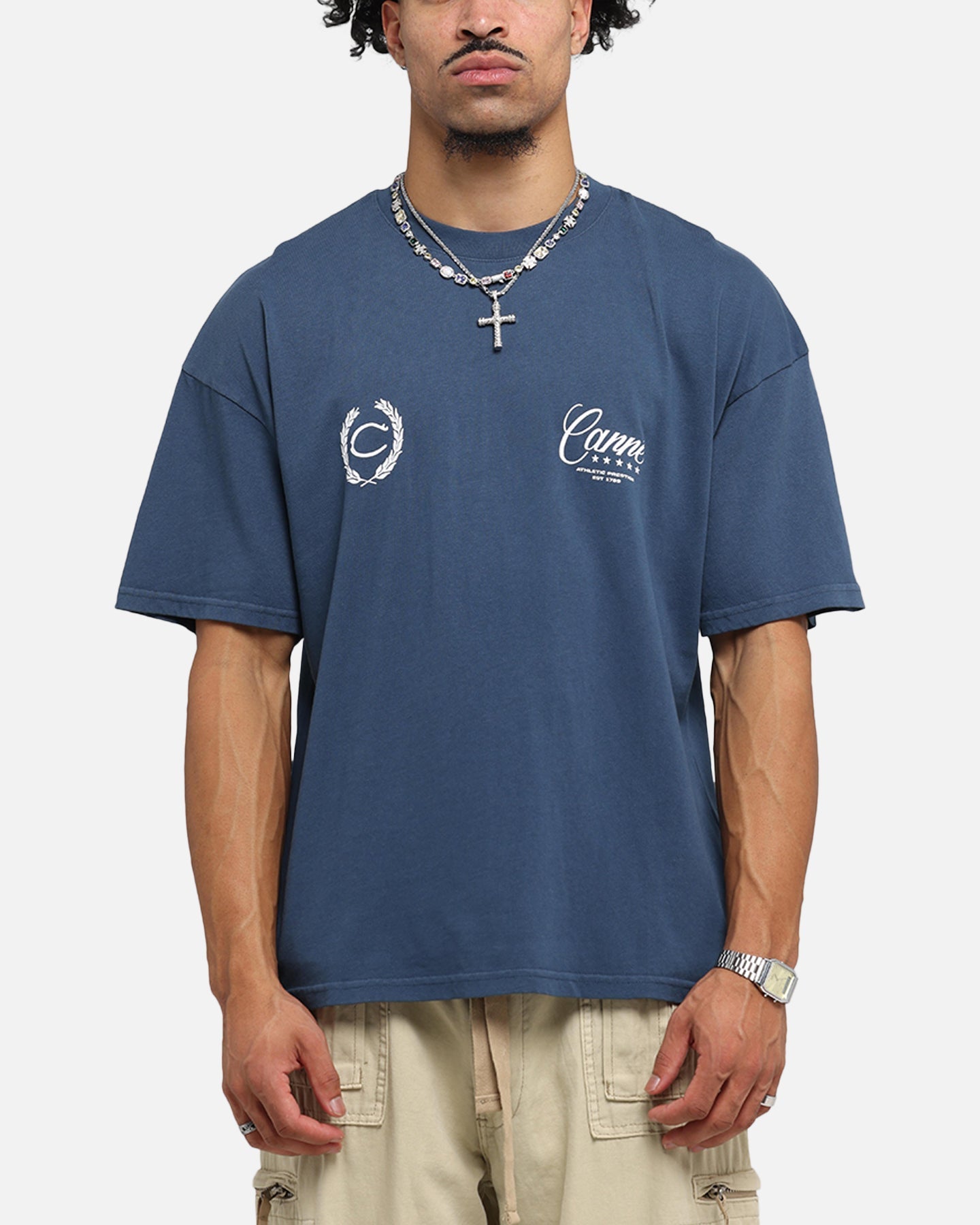 Carre Script T-Shirt Navy