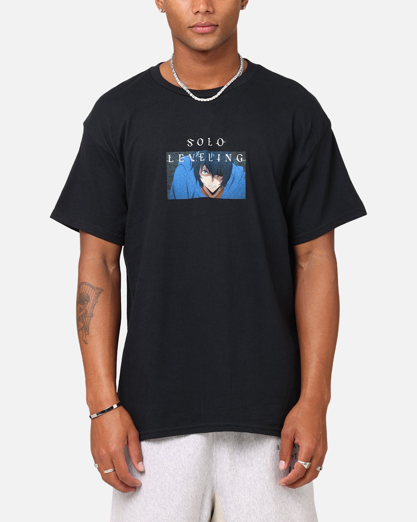 Goat Crew X Solo Leveling Jin Woo T-Shirt Black Style001