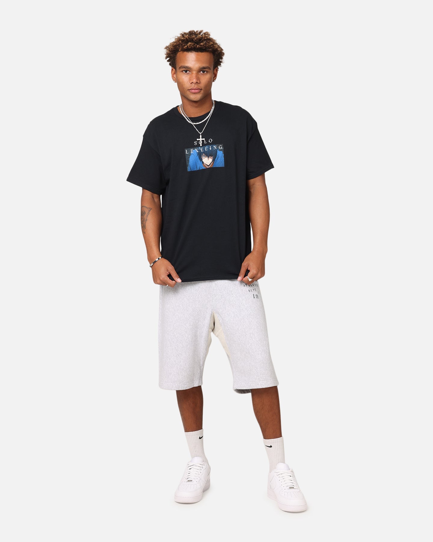 Goat Crew X Solo Leveling Jin Woo T-Shirt Black Style001