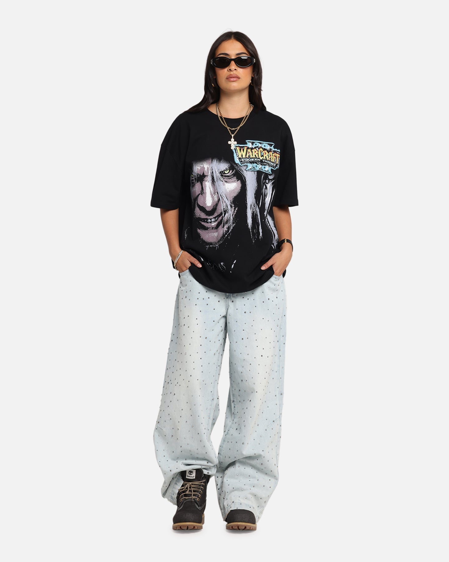 American Thrift X Warcraft III: The Frozen Throne Heavy T-Shirt Black Style001