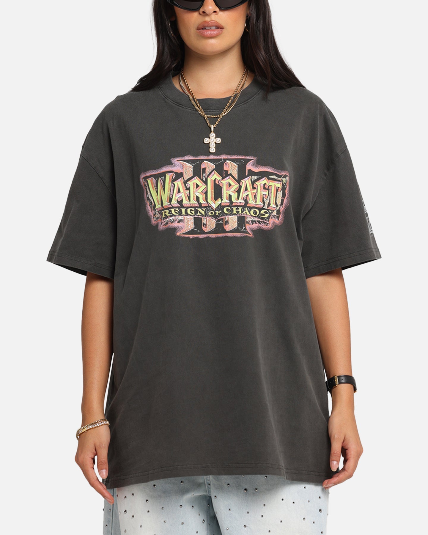 American Thrift X Warcraft: Reign Of Chaos Heavy T-Shirt Black Wash Style001