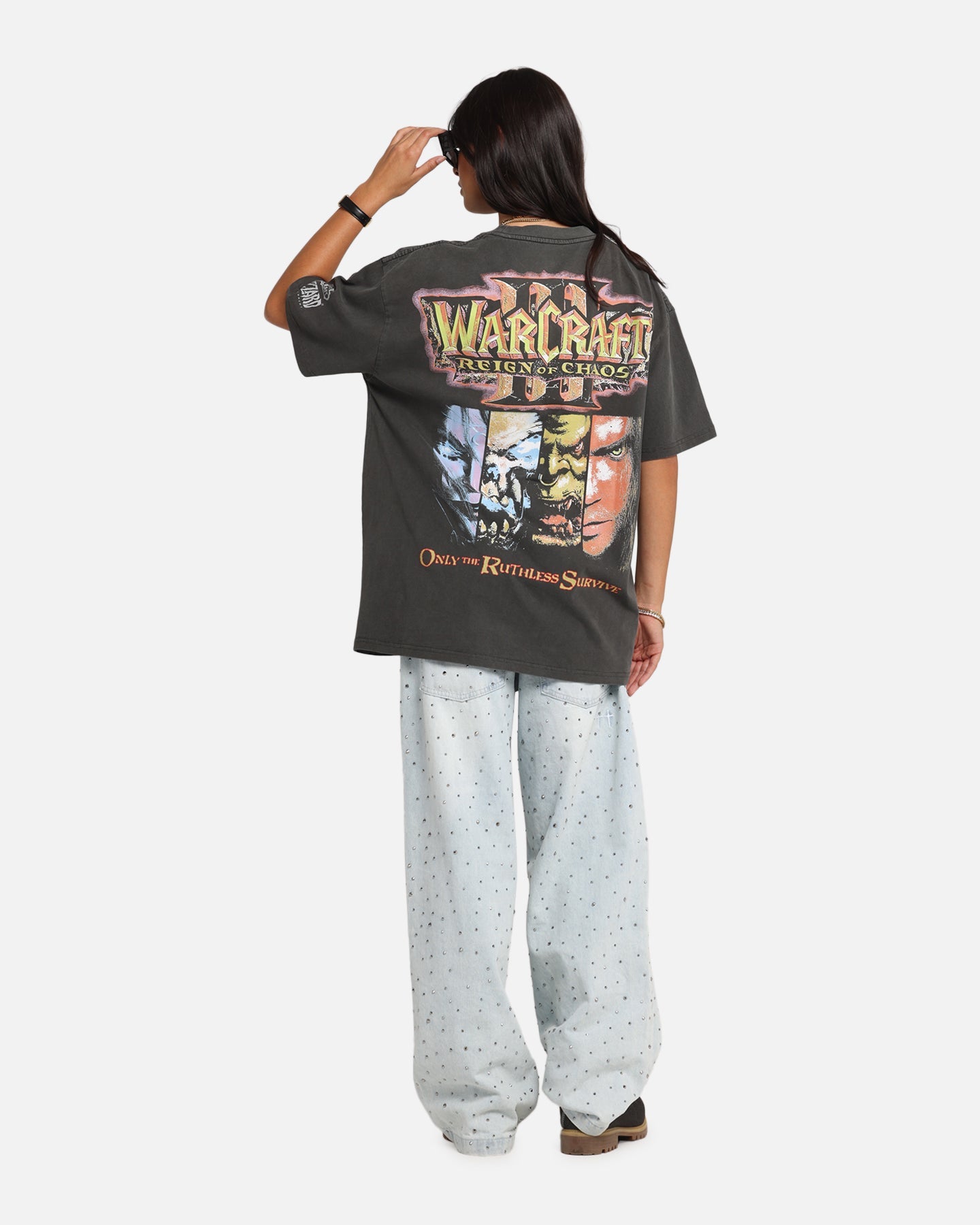 American Thrift X Warcraft: Reign Of Chaos Heavy T-Shirt Black Wash Style001