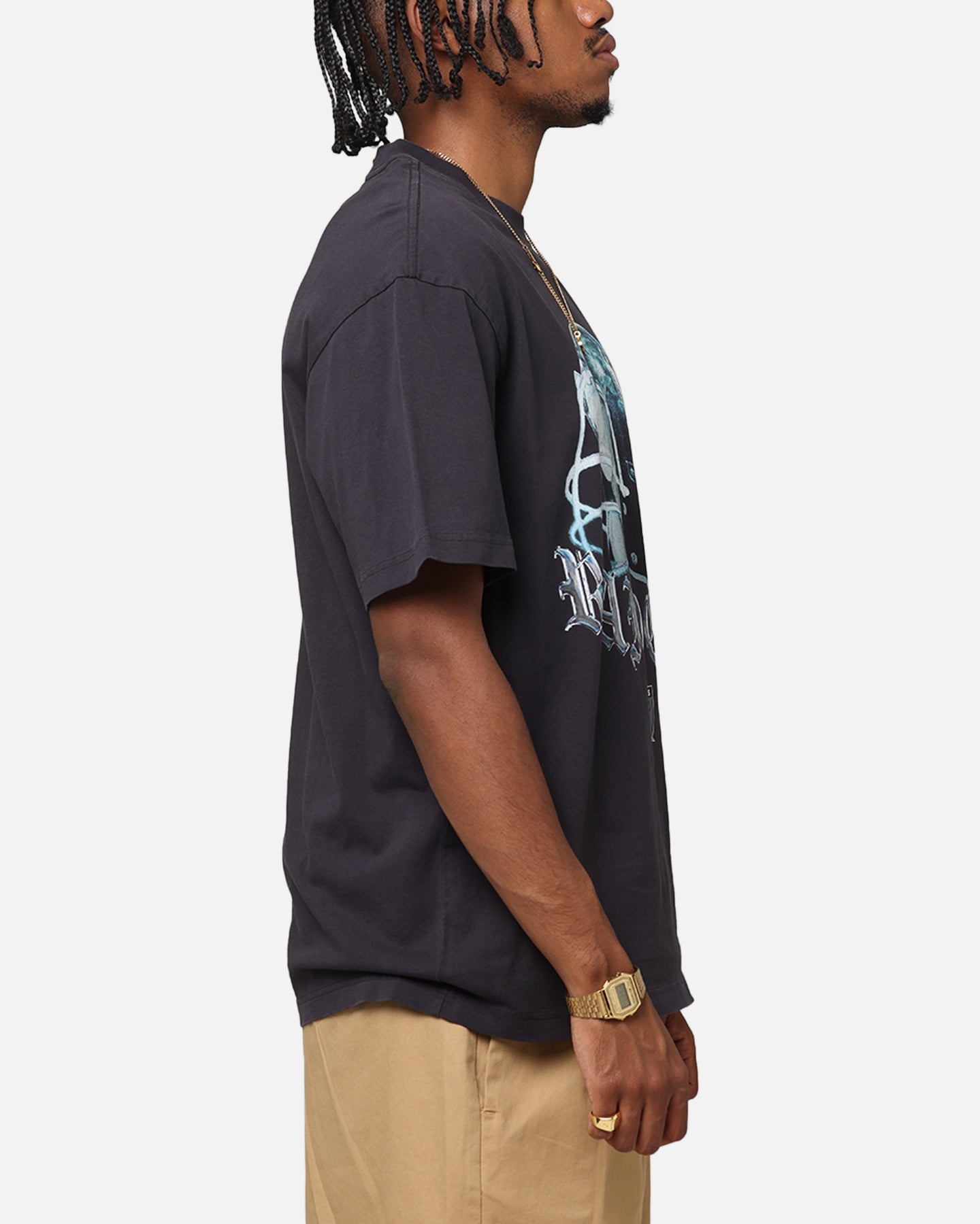 Mitchell & Ness Las Vegas Raiders Helmet T-Shirt Overdyed Black