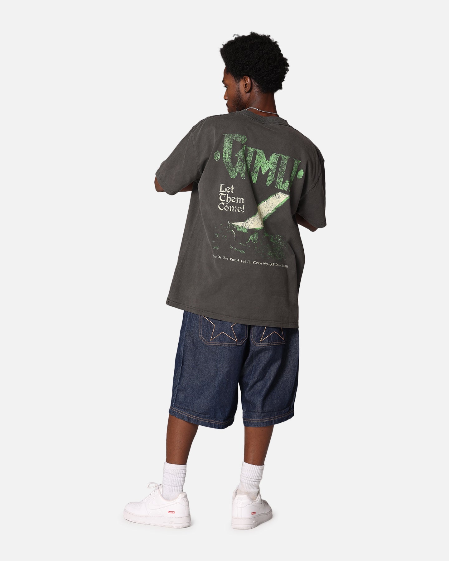 American Thrift X Lord Of The Rings Gimli Toss Heavy T-Shirt Black Wash