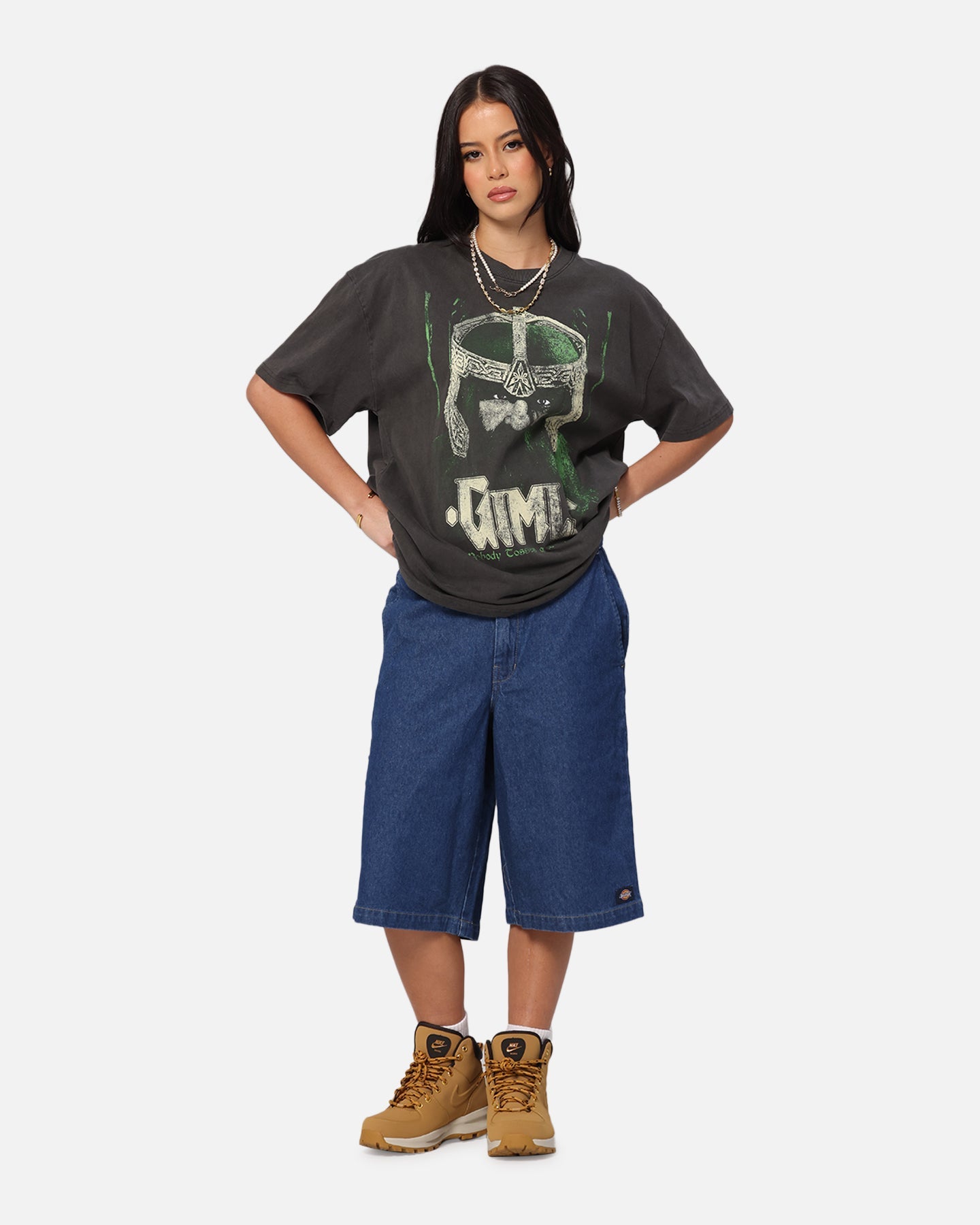 American Thrift X Lord Of The Rings Gimli Toss Heavy T-Shirt Black Wash Style001
