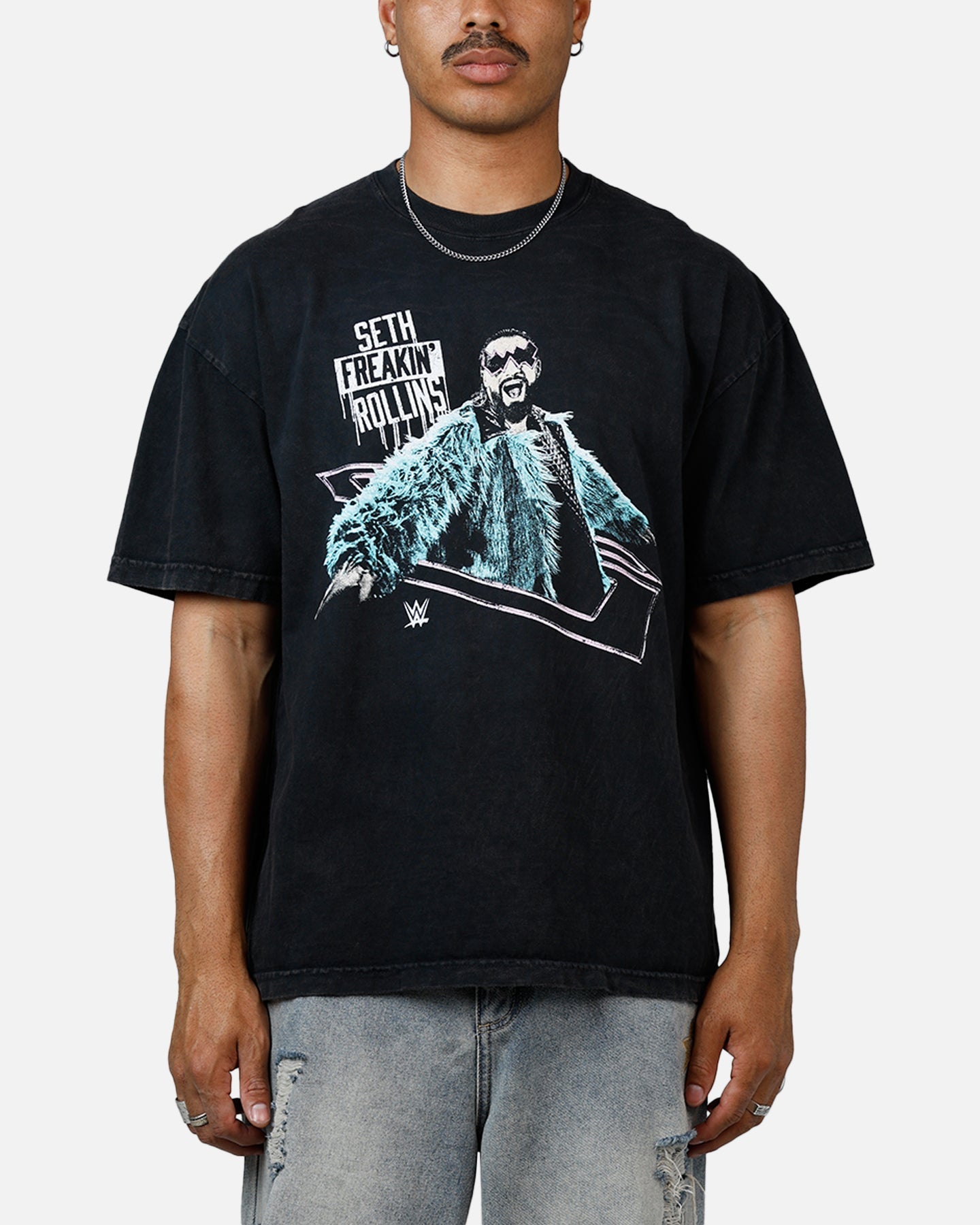 Culture Kings X WWE Seth Rollins Wrestlemania XLI Vintage T-Shirt Black Acidwash