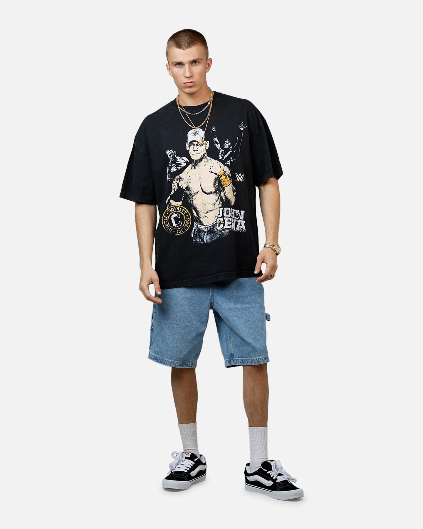Culture Kings X WWE John Cena Wrestlemania XLI Vintage T-Shirt Black Acidwash