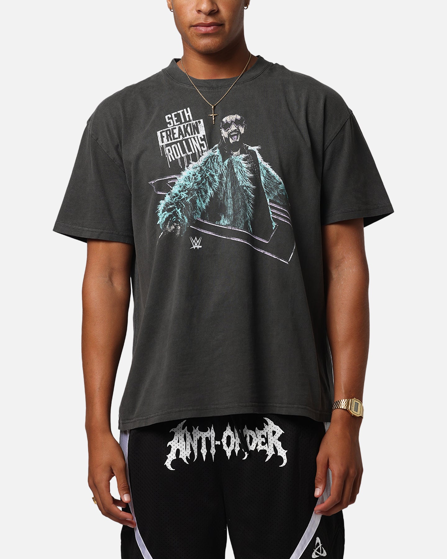 Culture Kings X WWE Seth Rollins Wrestlemania XLI Heavy T-Shirt Black Wash