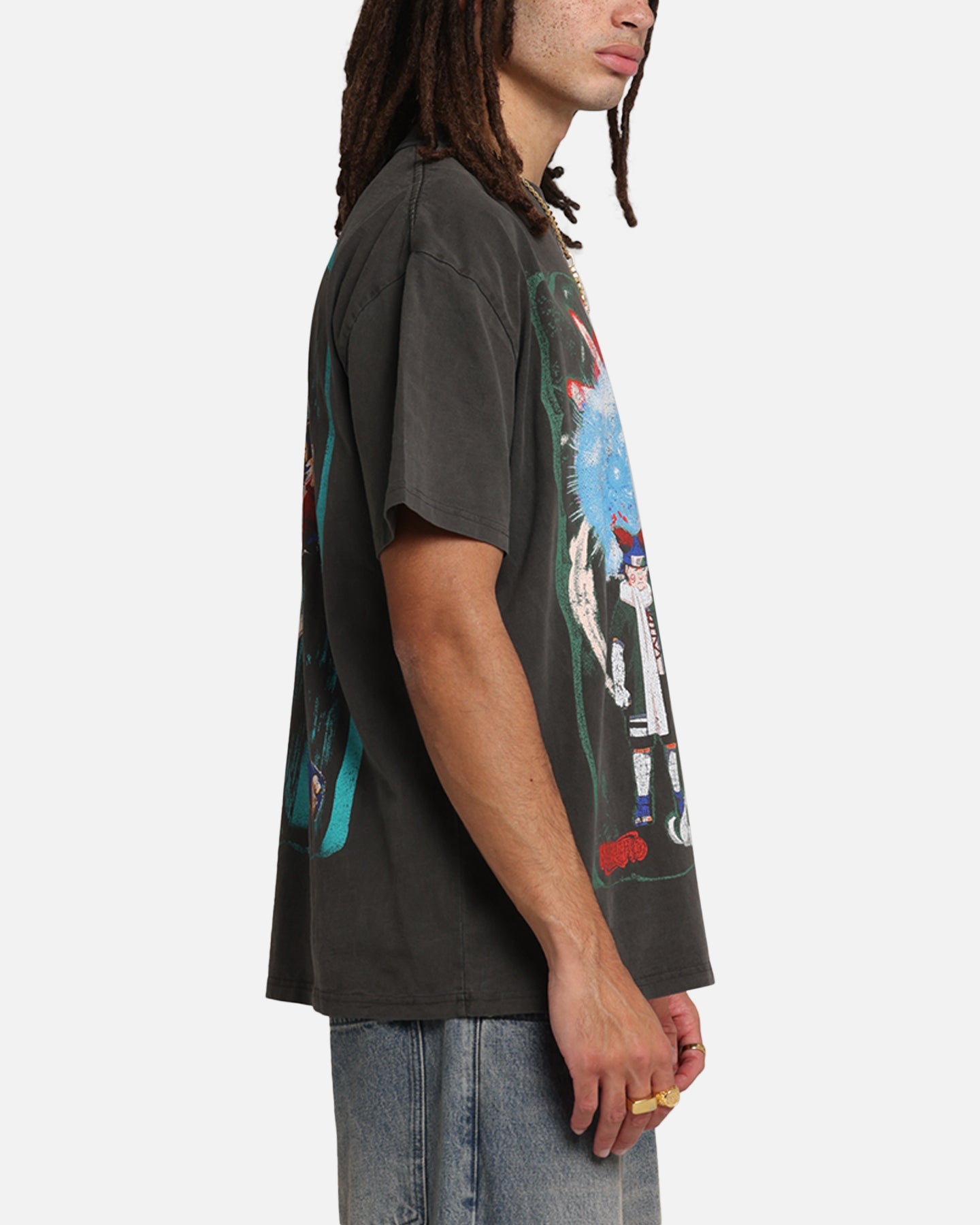 73 Studio X Naruto Sasuke Retrieval Heavy T-Shirt Black Wash